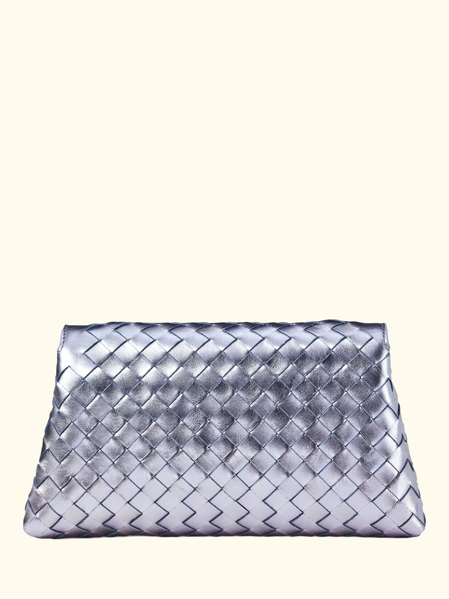 Sunrise Sunset Leather Slot Weave Clutch Bag