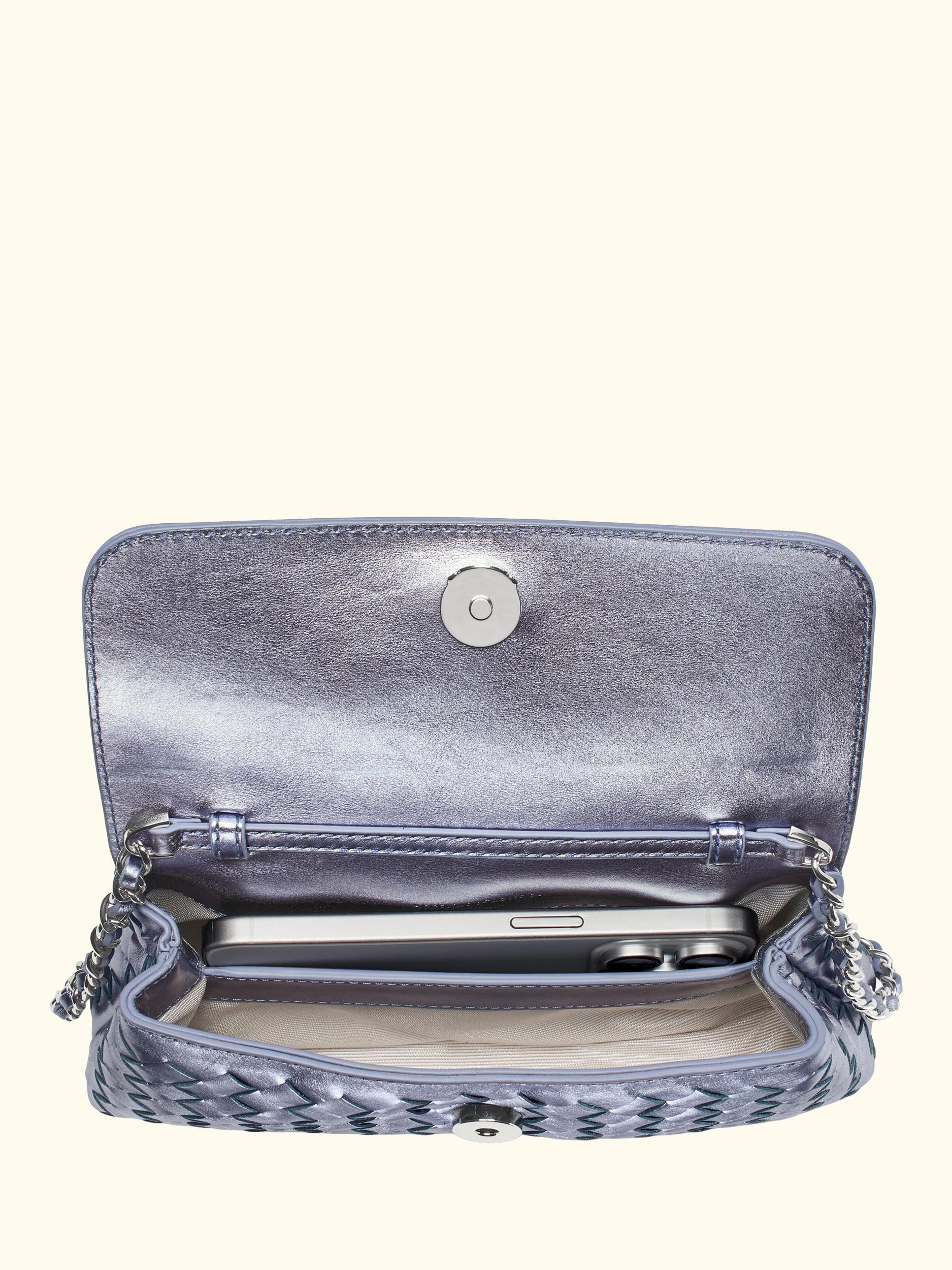 Sunrise Sunset Leather Slot Weave Clutch Bag