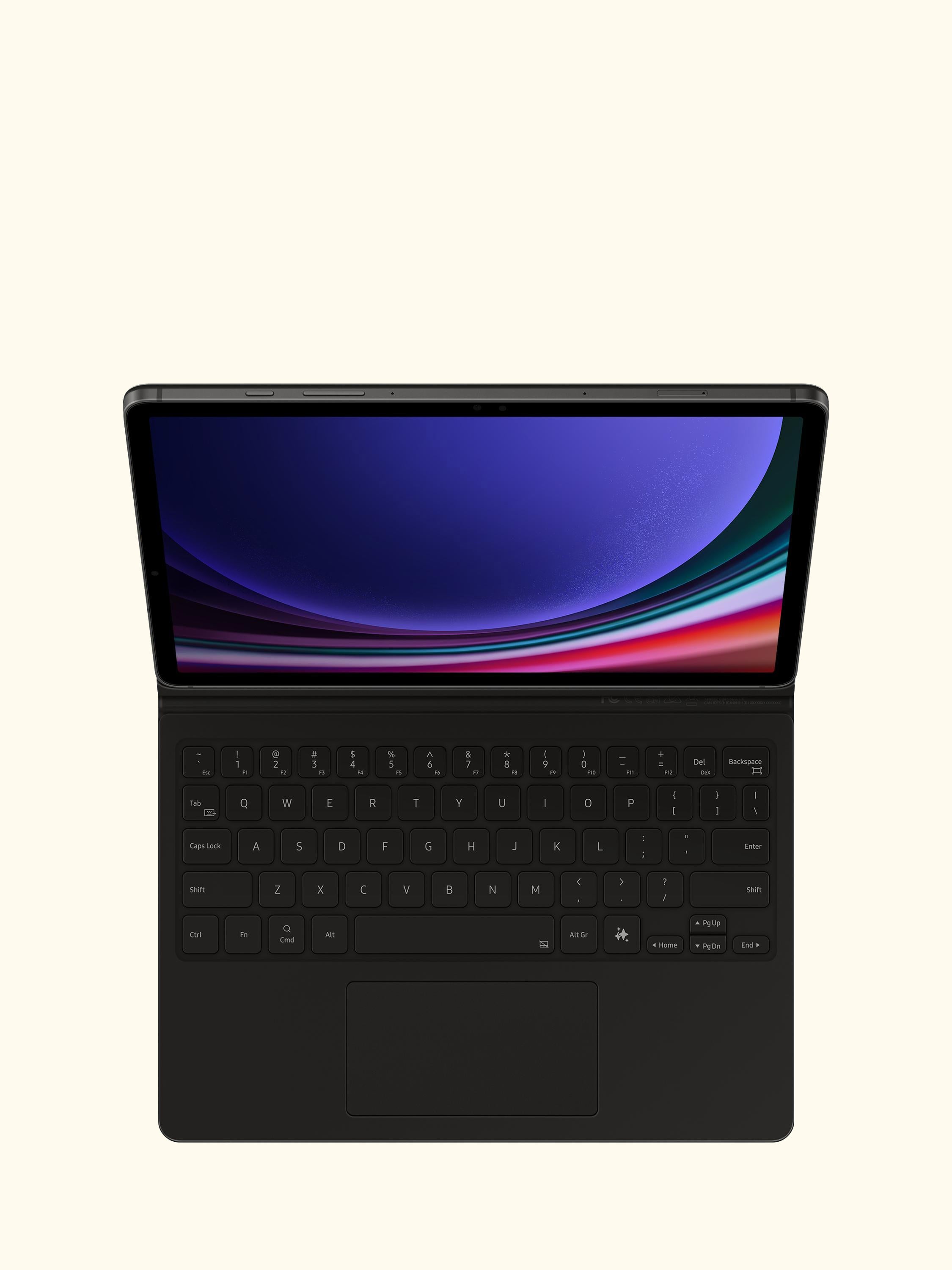 AI Book Cover Keyboard with Trackpad for Galaxy Tab S10 FE, S9, S9 FE