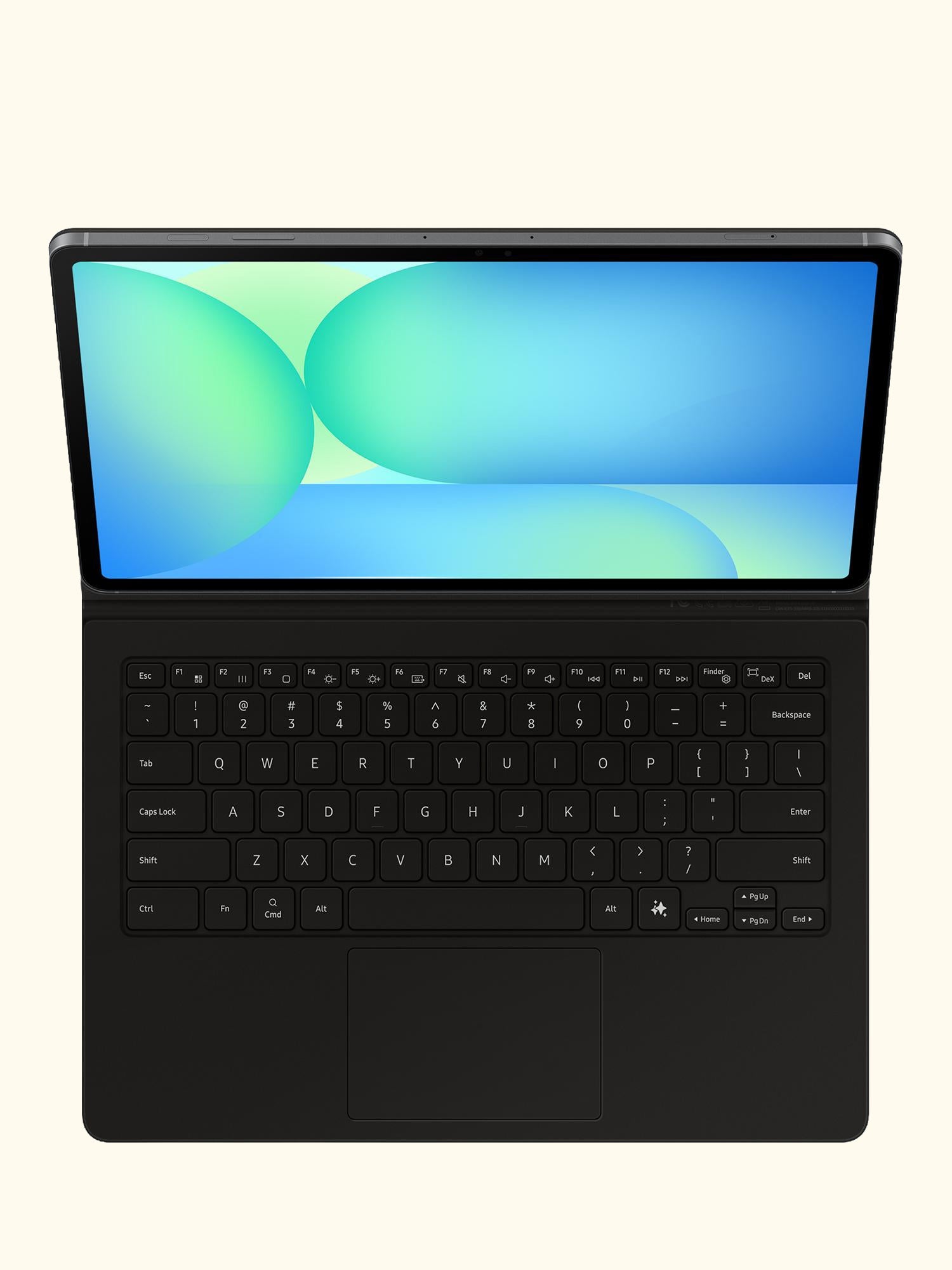 AI Book Cover Keyboard with Trackpad for Galaxy Tab S10 FE+, Black
