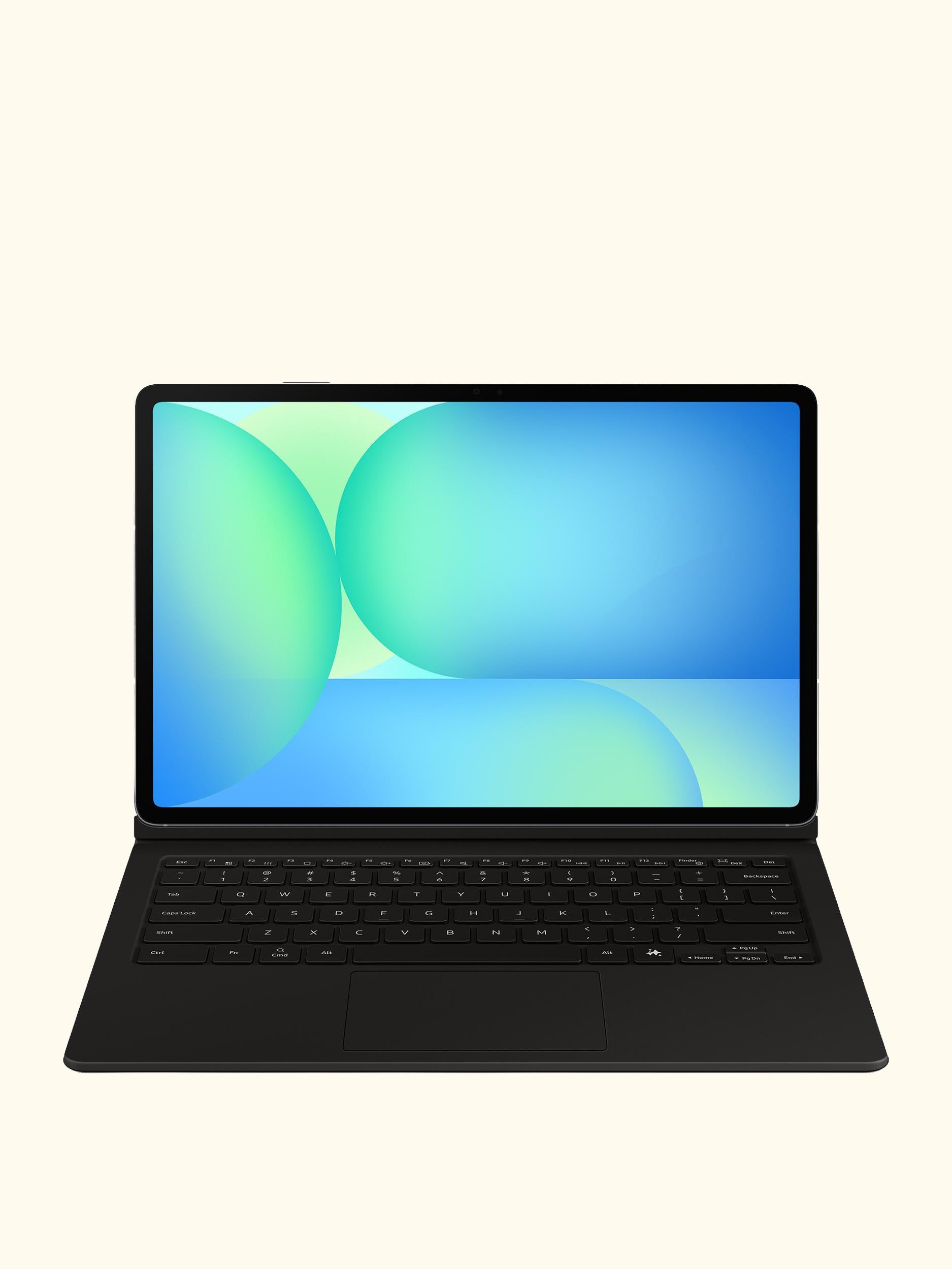 AI Book Cover Keyboard with Trackpad for Galaxy Tab S10 FE+, Black