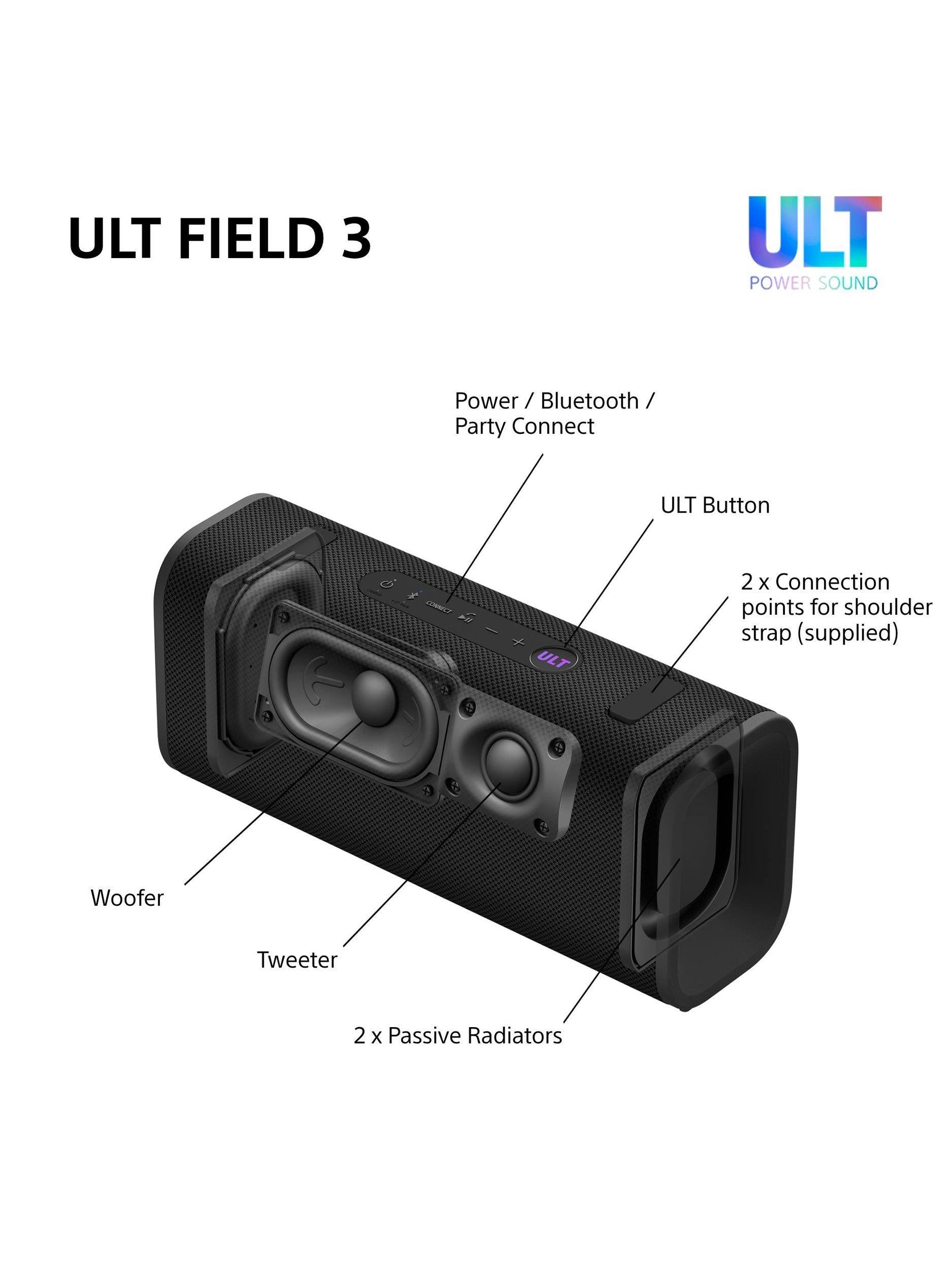 SRS-ULT30 ULT Field 3 Waterproof Bluetooth Portable Speaker with ULT POWER SOUND