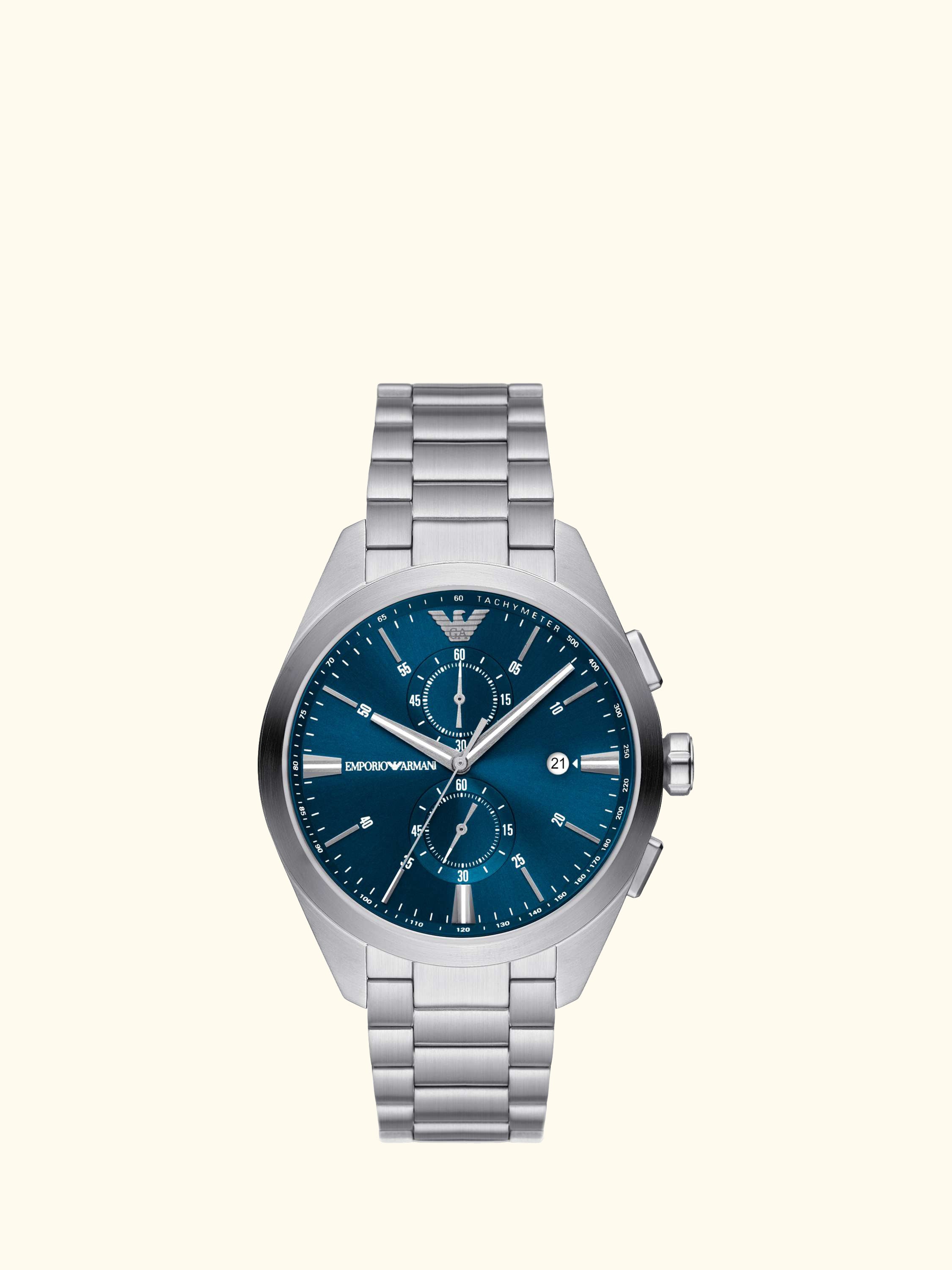 AR11541 Men's Bracelet Watch, Silver And Blue