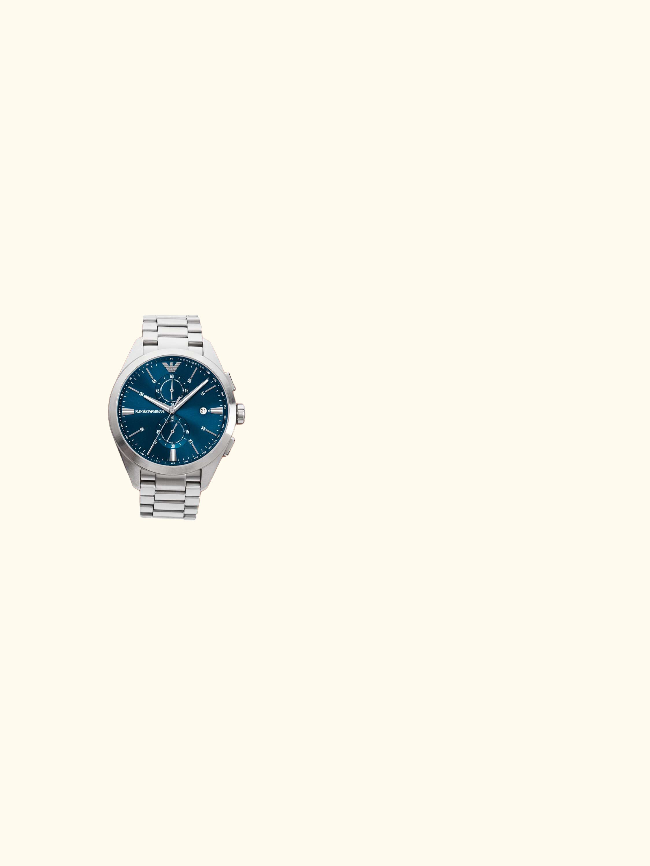 AR11541 Men's Bracelet Watch, Silver And Blue