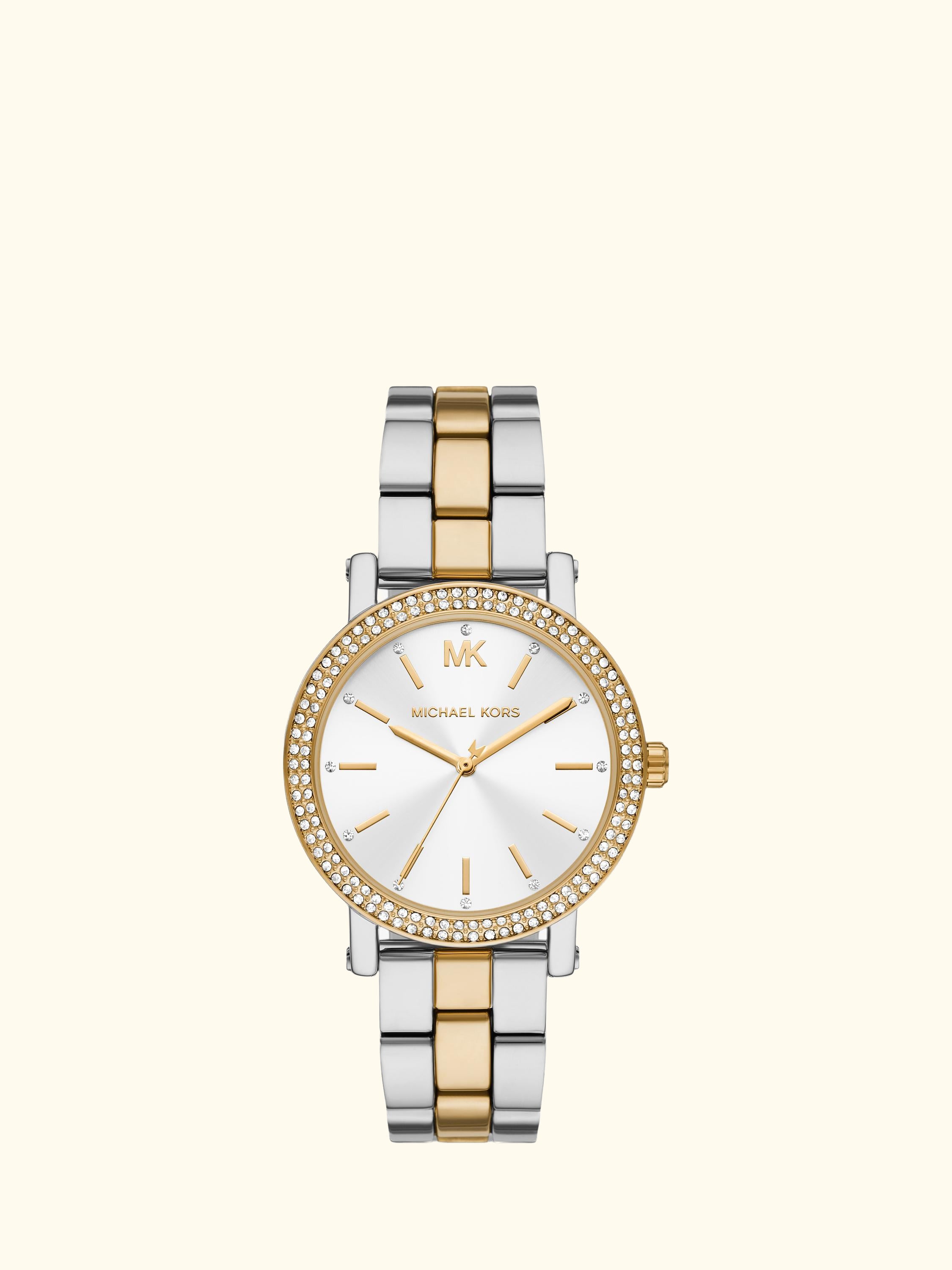 MK7550 Corey Women's Studded Bracelet Strap Watch, Two-tone