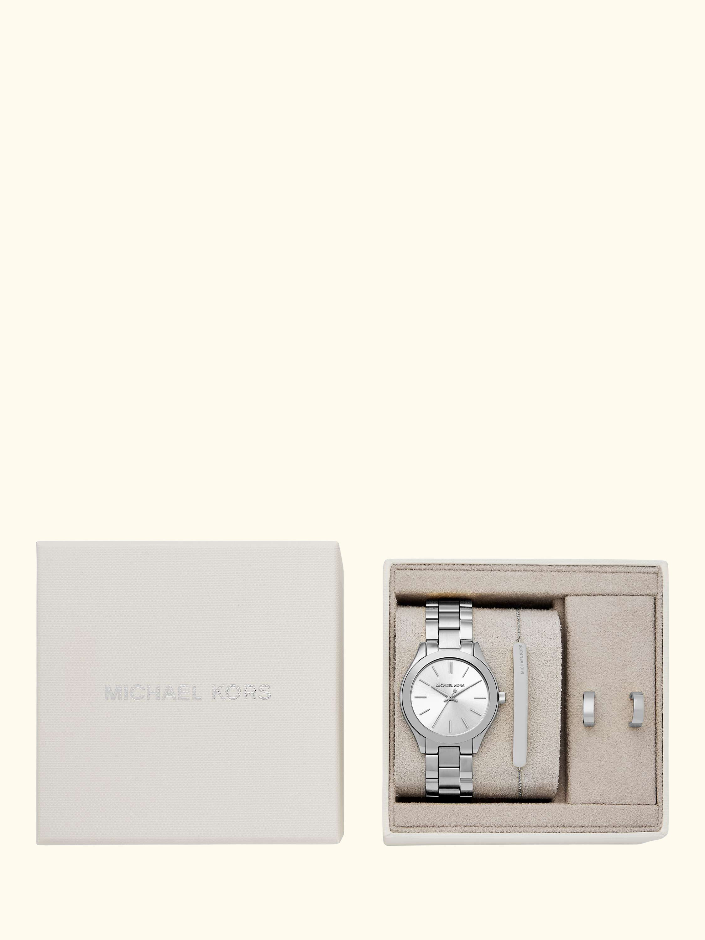 MK7563 Women's Slim Runway Watch Gift Set, Silver