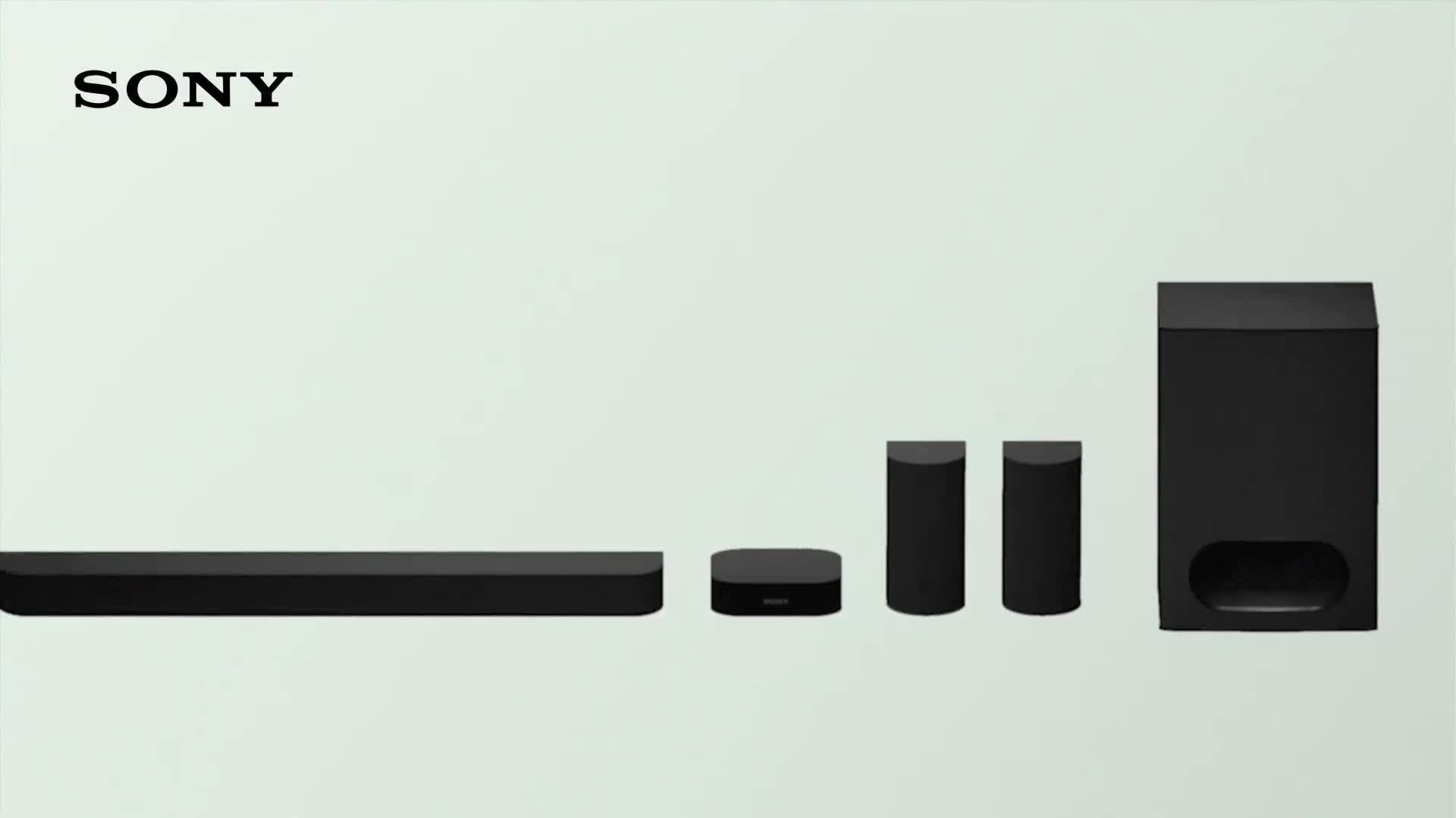 Bravia Theatre System 6 HT-S60 Bluetooth Soundbar with Wireless Subwoofer & Rear Speakers, Dolby Atmos & DTS:X, Black
