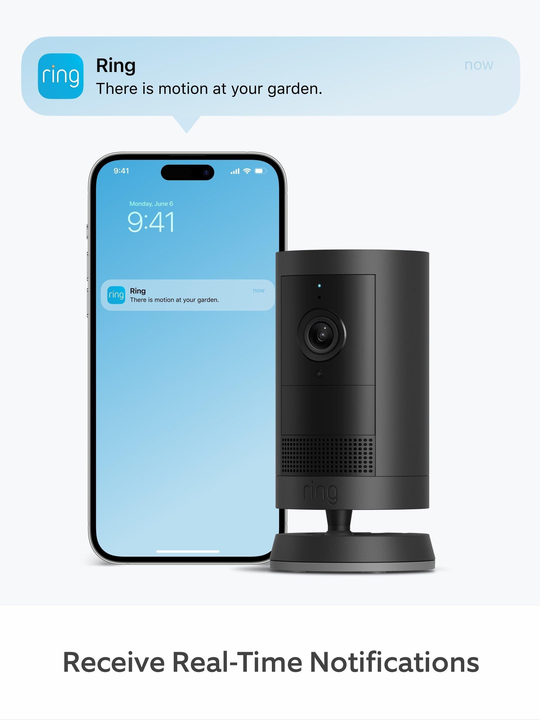 Outdoor Camera Plus Battery Smart Security Camera with Built-in Wi-Fi, Black