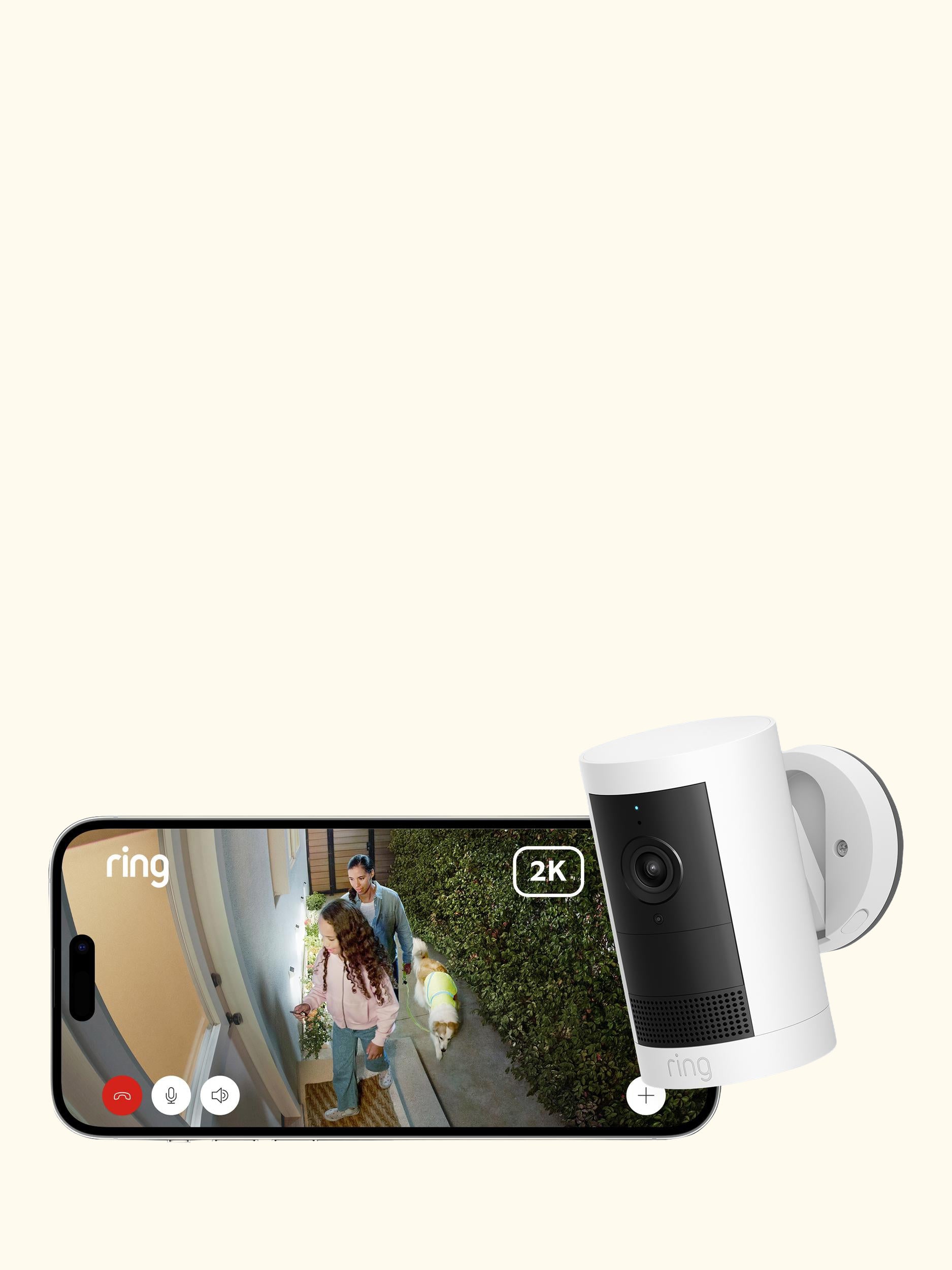 Outdoor Camera Plus Battery Smart Security Camera with Built-in Wi-Fi, White