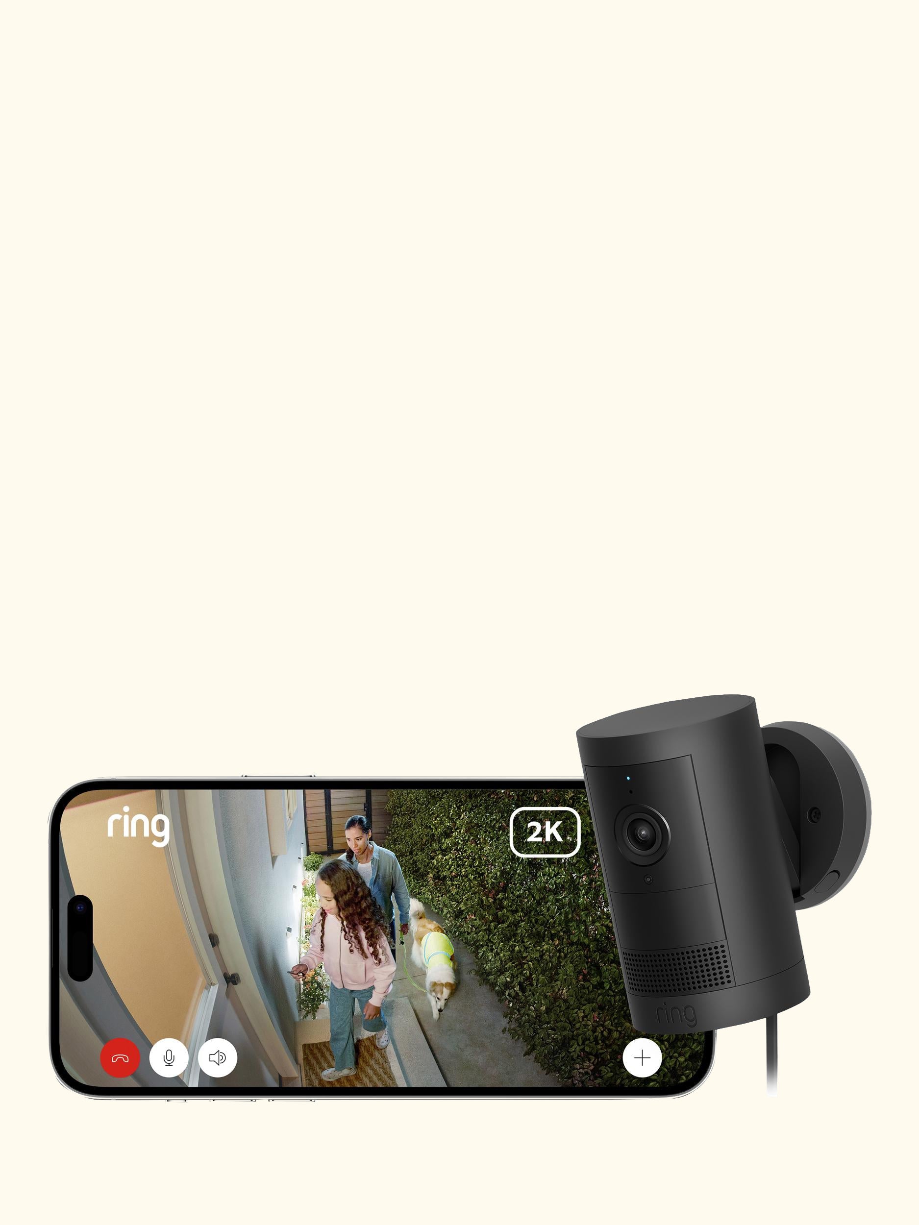 Outdoor Camera Plus Plug-in Smart Security Camera with Built-in Wi-Fi, Black