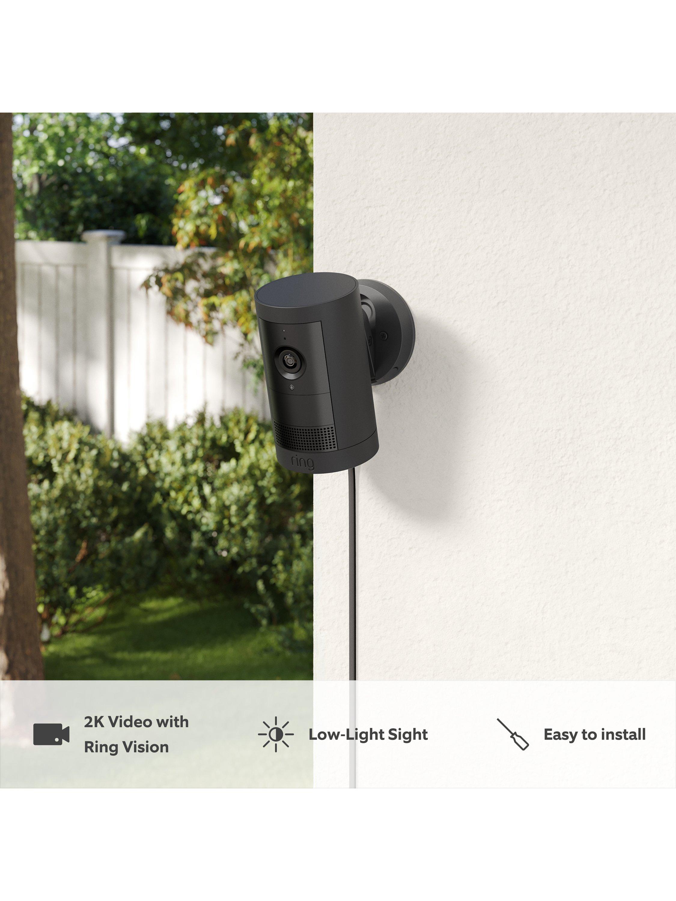 Outdoor Camera Plus Plug-in Smart Security Camera with Built-in Wi-Fi, Black
