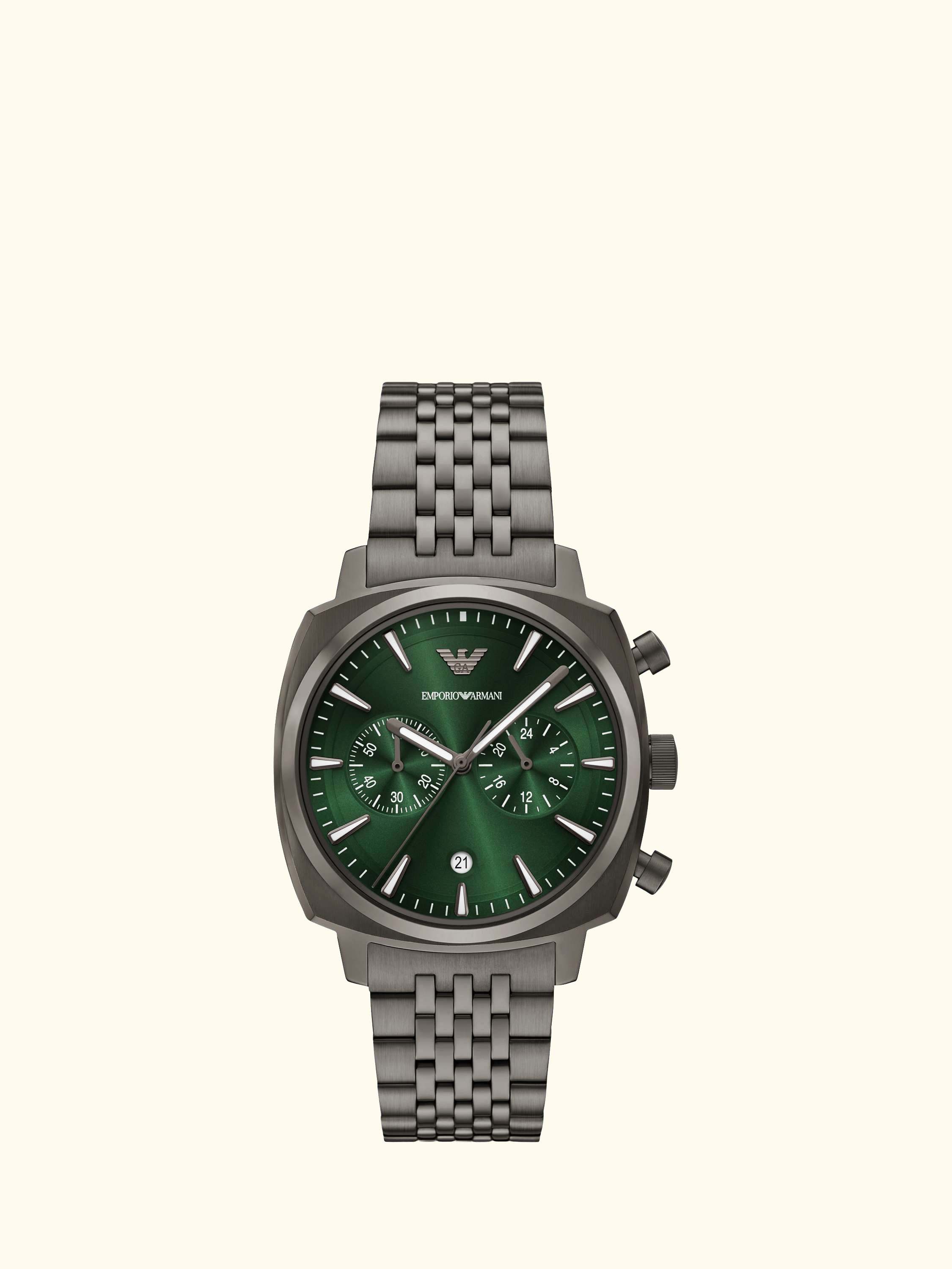 AR11689 Men's Chronograph Bracelet Strap Watch, Green