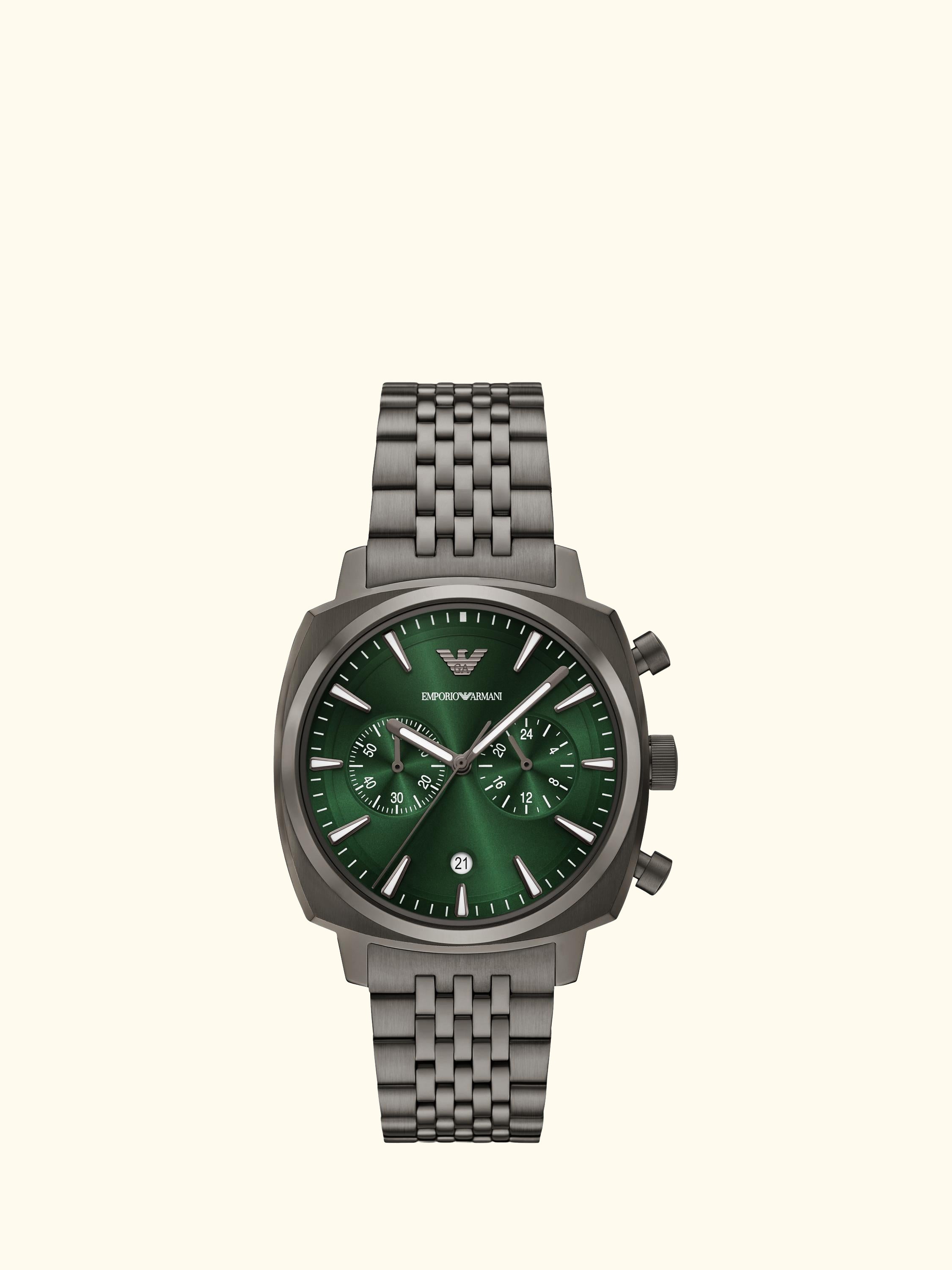 AR11689 Men's Chronograph Bracelet Strap Watch, Green