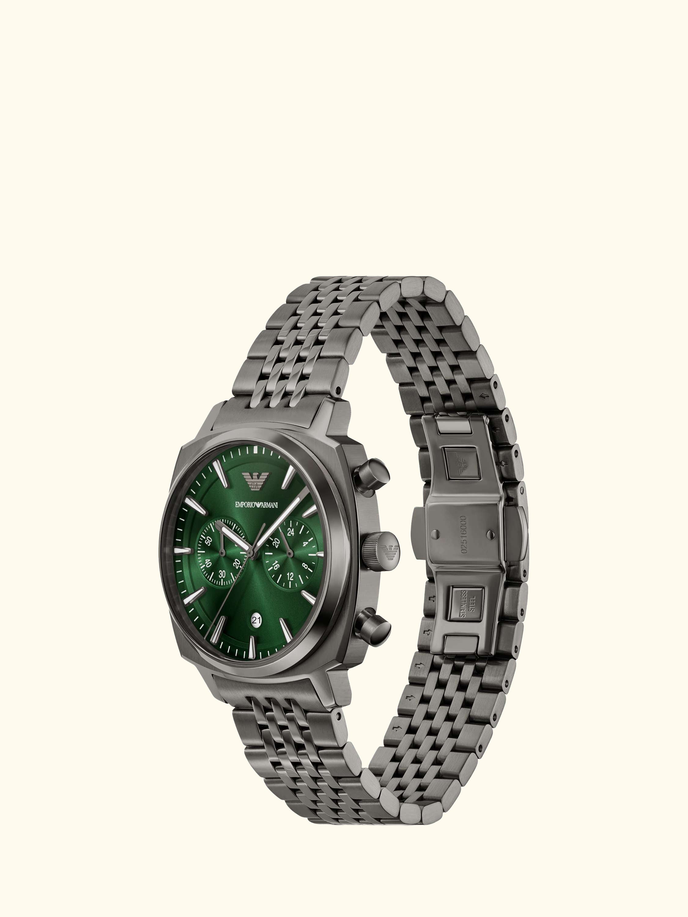 AR11689 Men's Chronograph Bracelet Strap Watch, Green