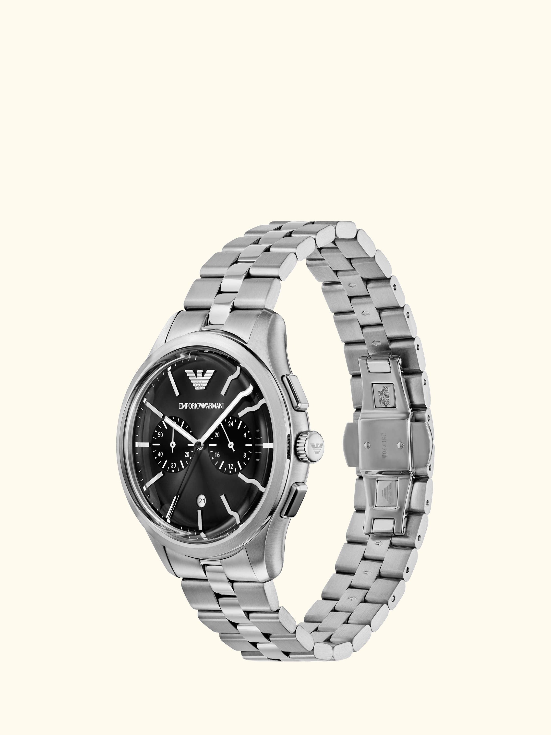 AR11691 Men's Chronograph Bracelet Strap Watch, Black