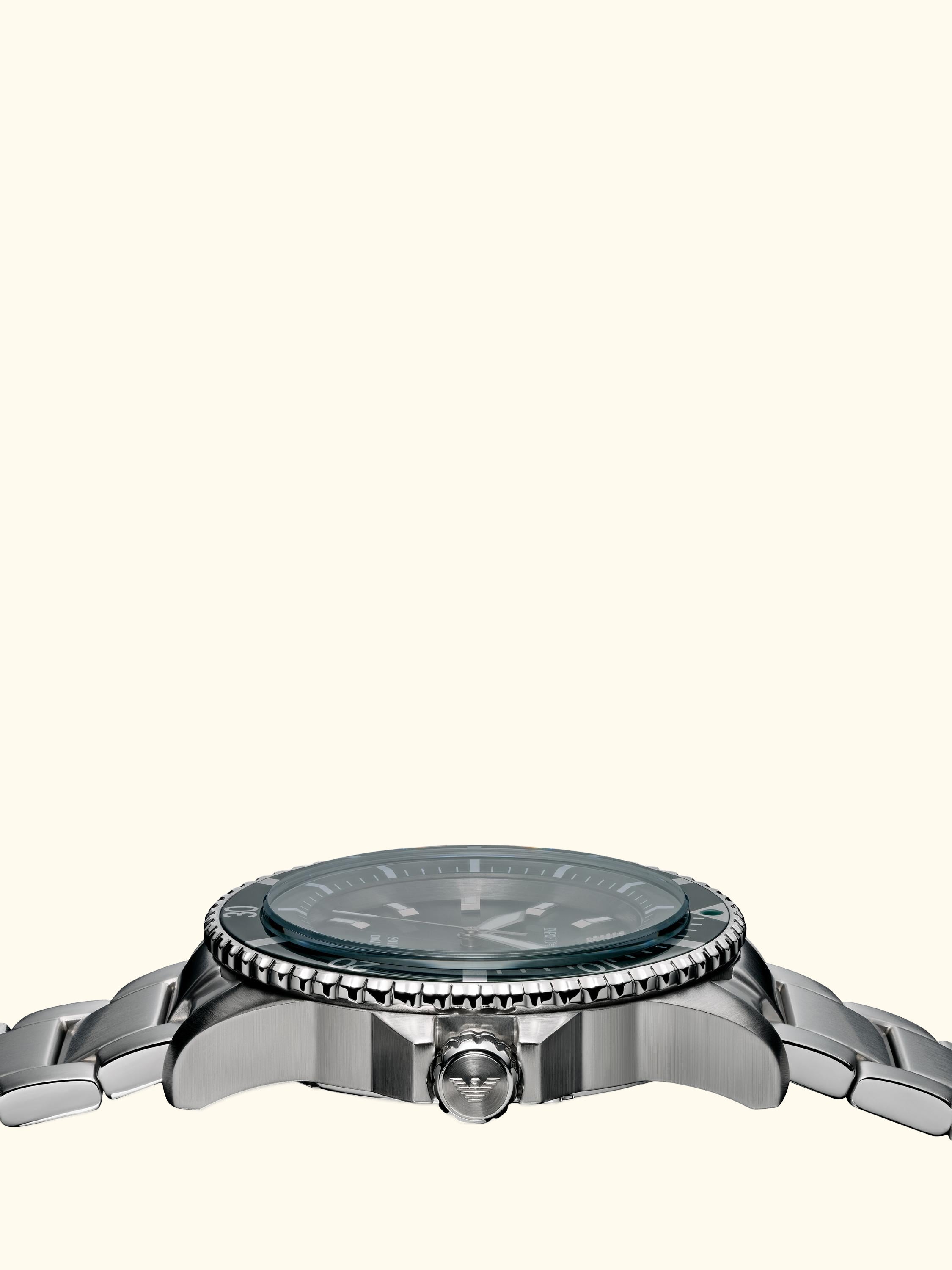 AR11698 Men's World Explorer Solar Bracelet Watch, Green