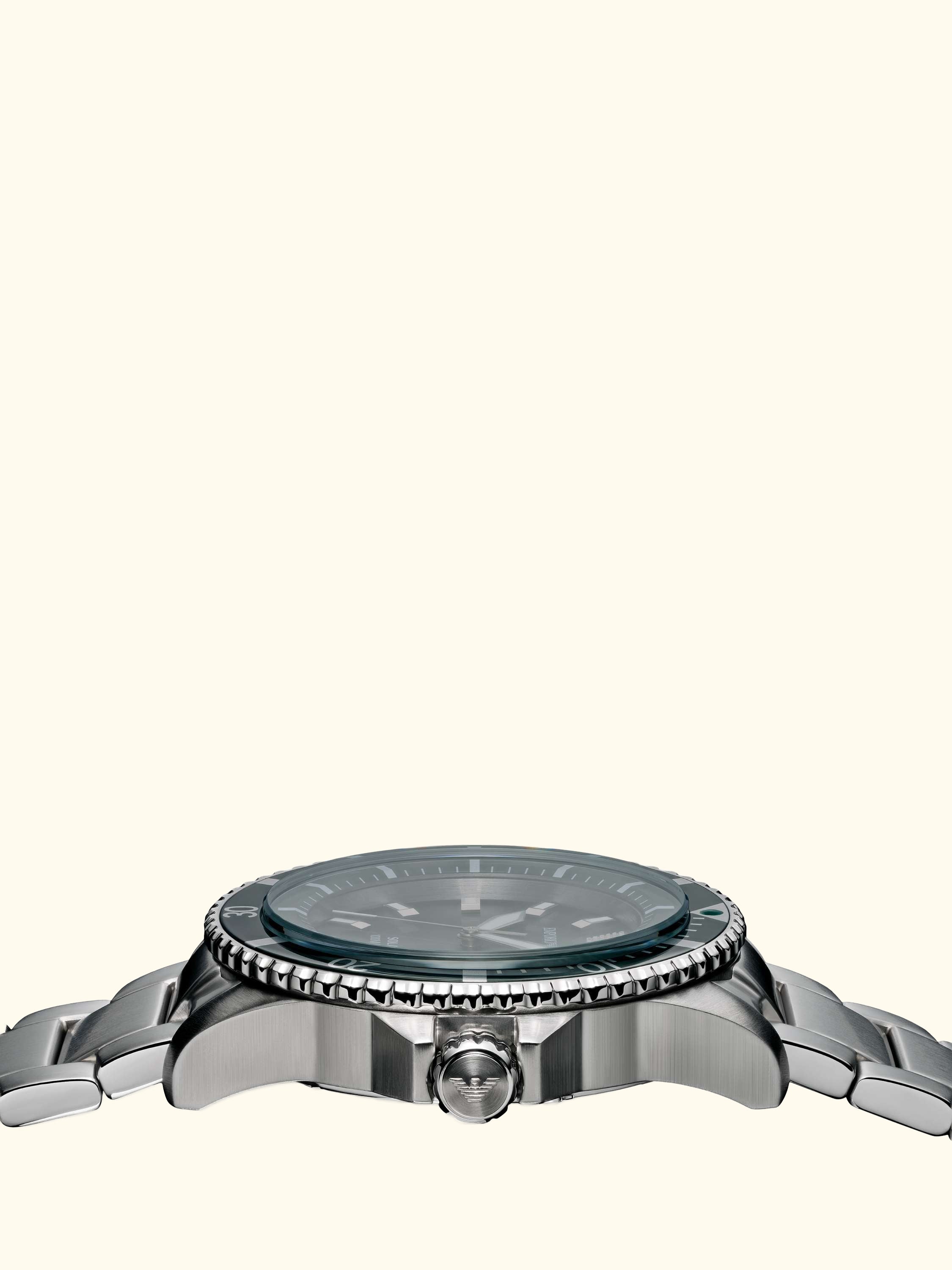 AR11698 Men's World Explorer Solar Bracelet Watch, Green