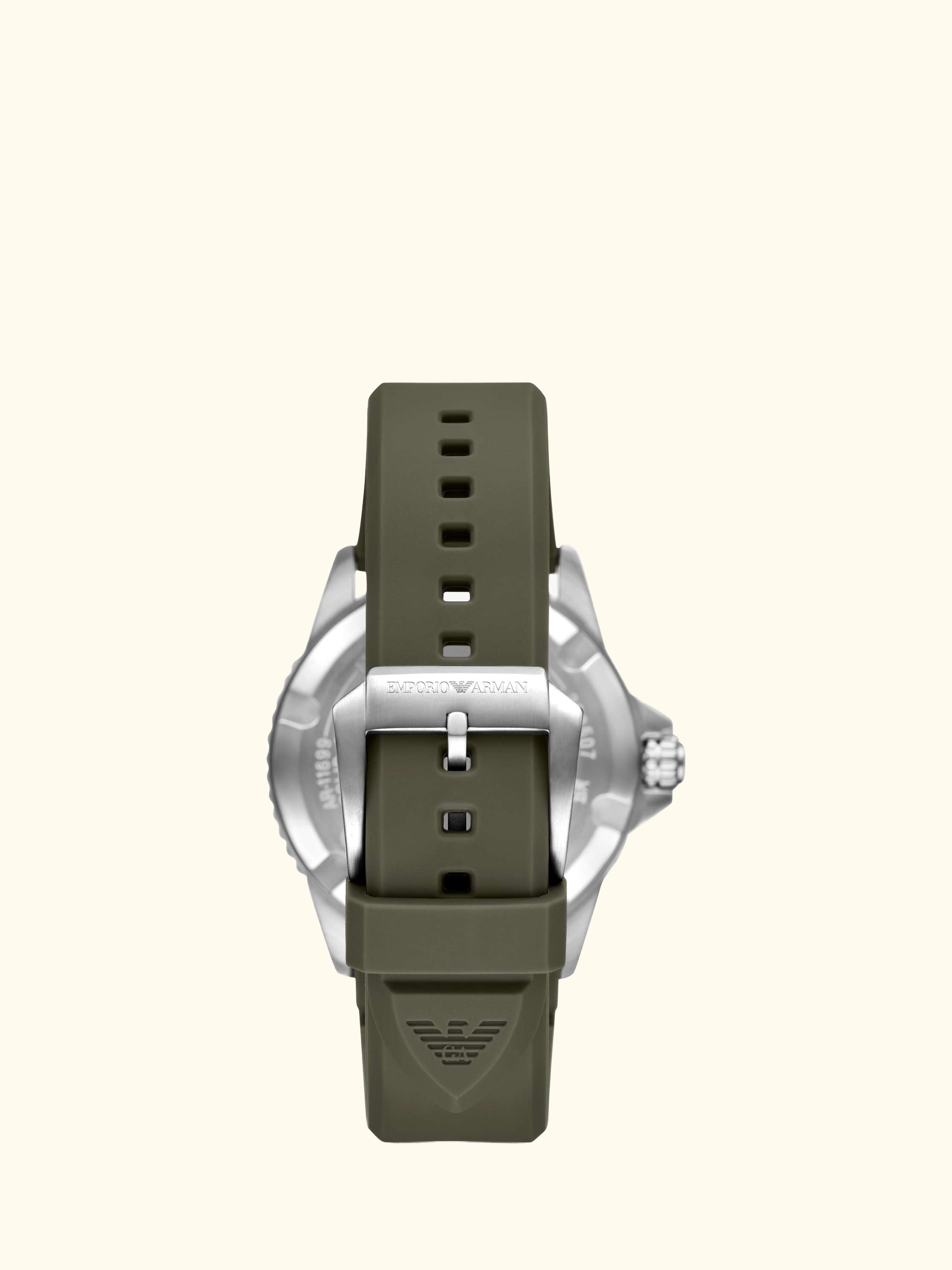 AR11699 Men's World Explorer Solar Silicone Watch, Green
