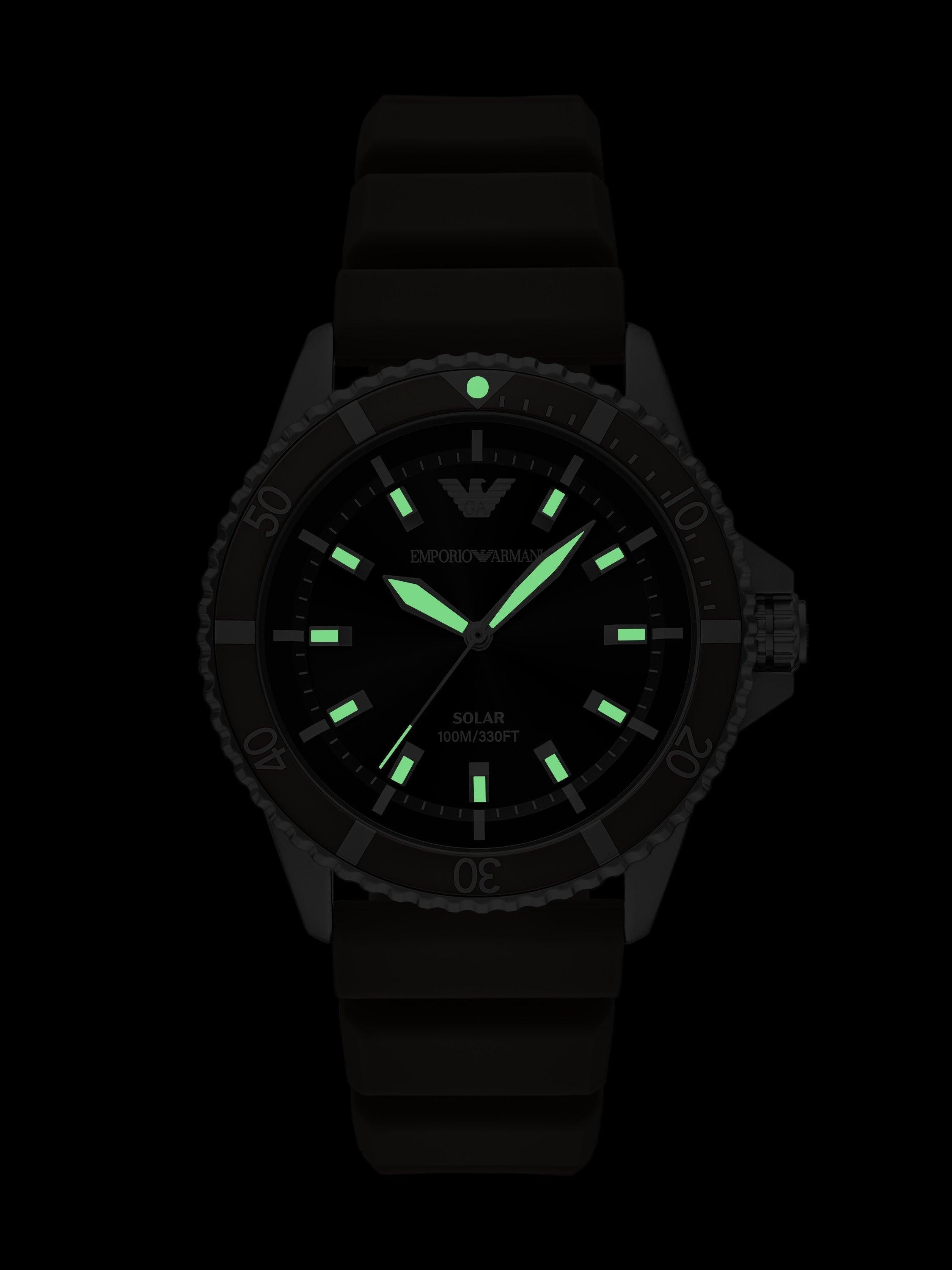 AR11699 Men's World Explorer Solar Silicone Watch, Green