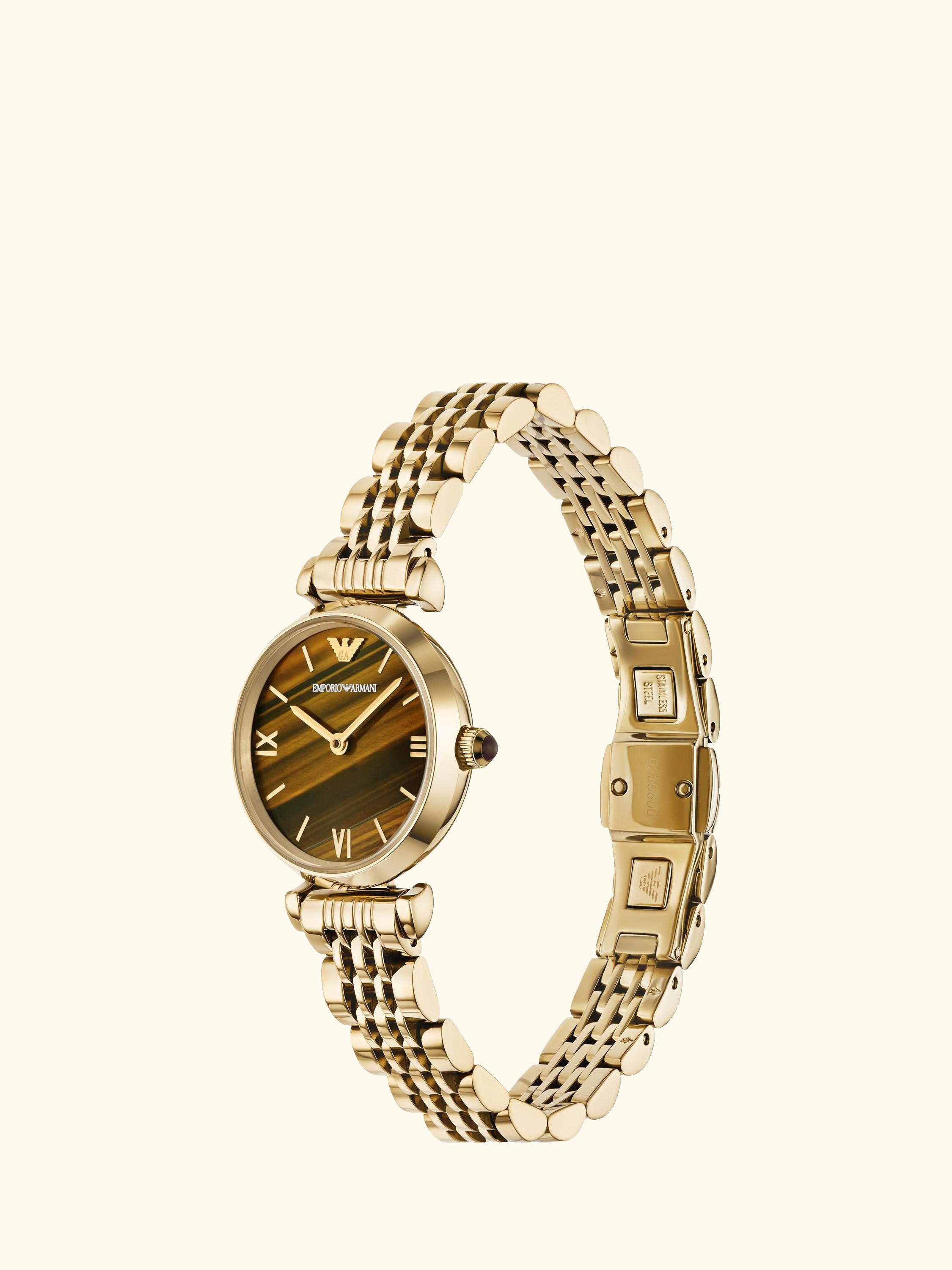 AR11703 Women's Tigers Eye Bracelet Strap Watch, Brown