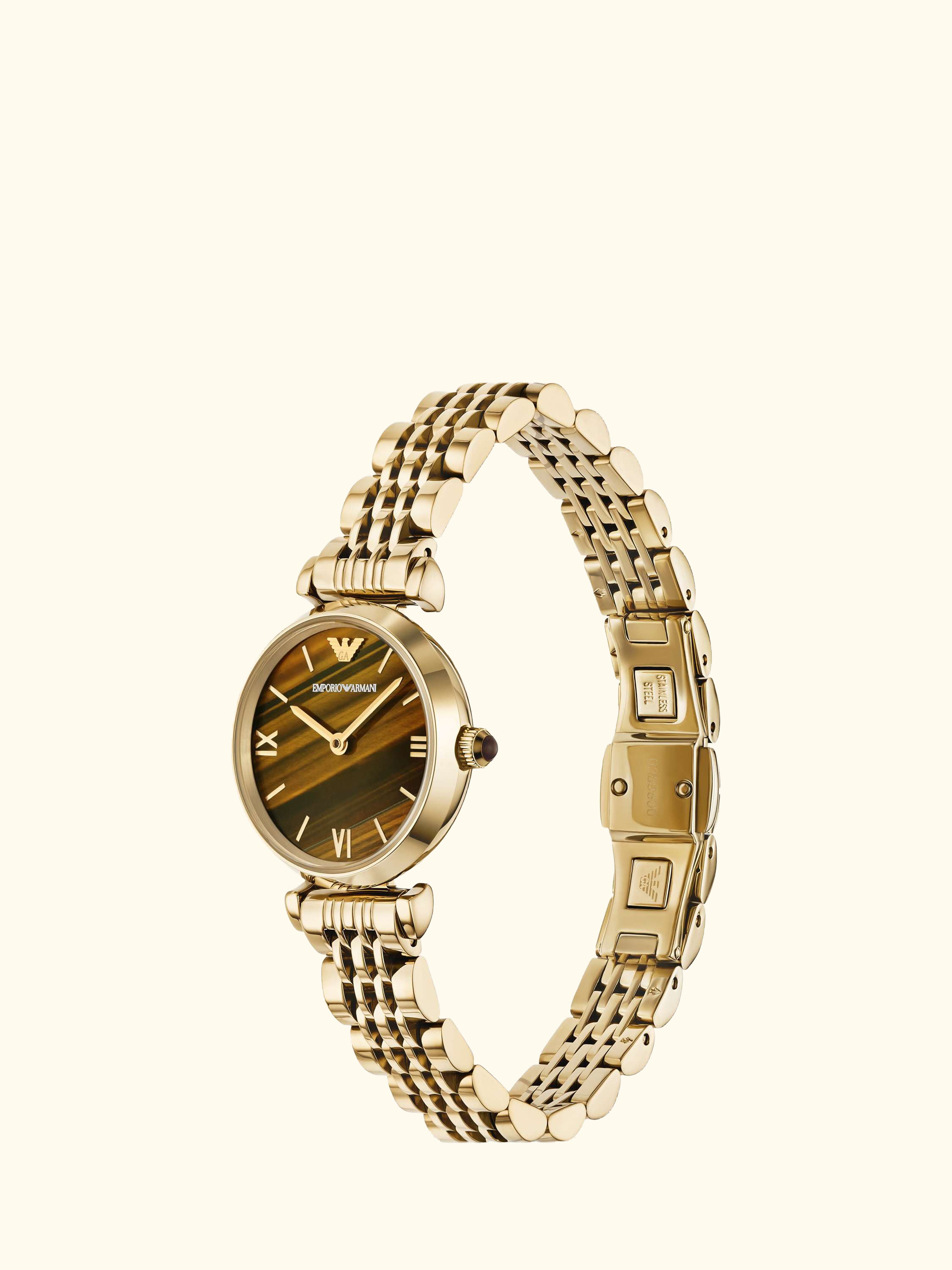 AR11703 Women's Tigers Eye Bracelet Strap Watch, Brown