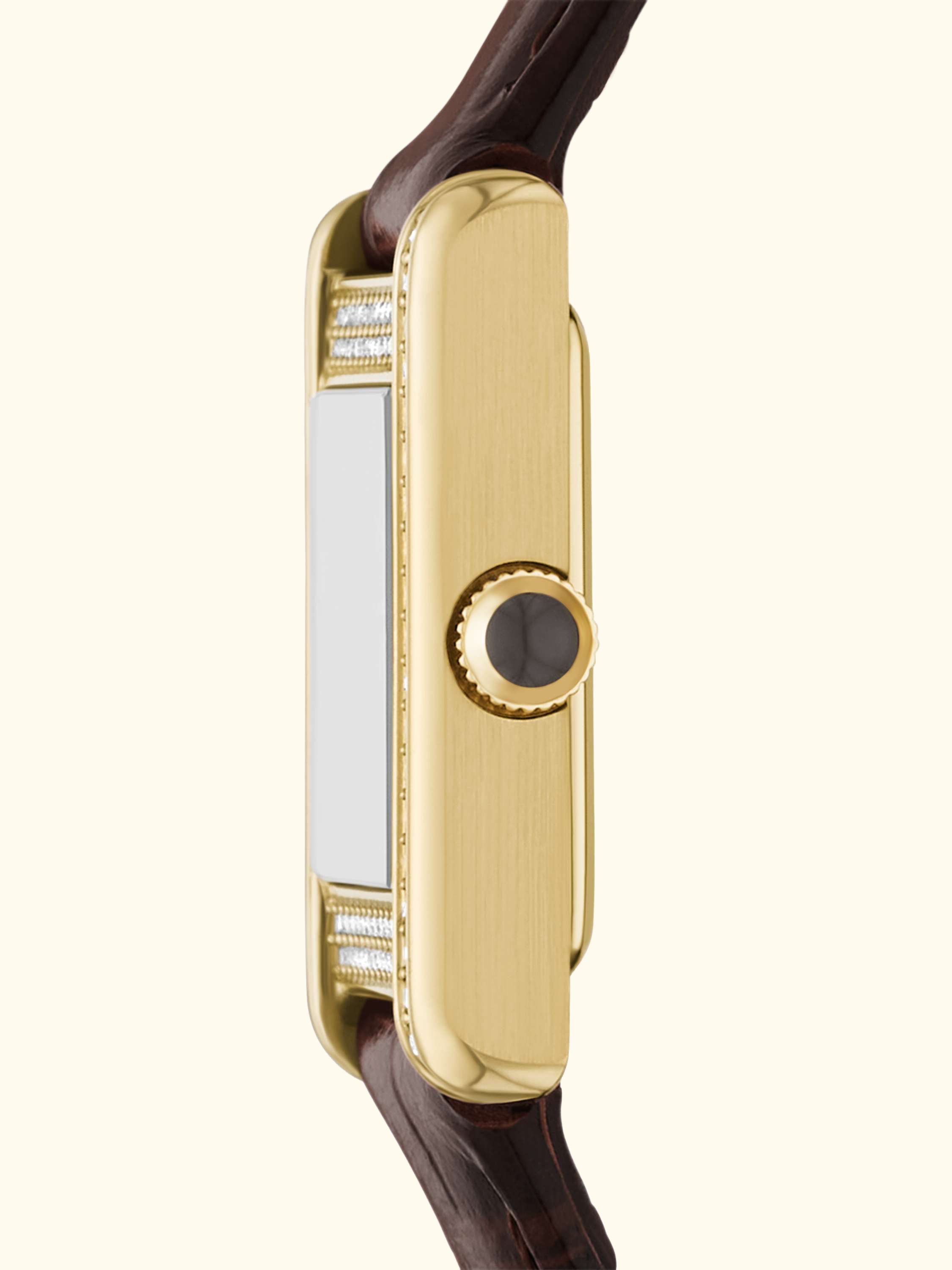 AR11705 Women's Crystal Leather Strap Watch, Brown