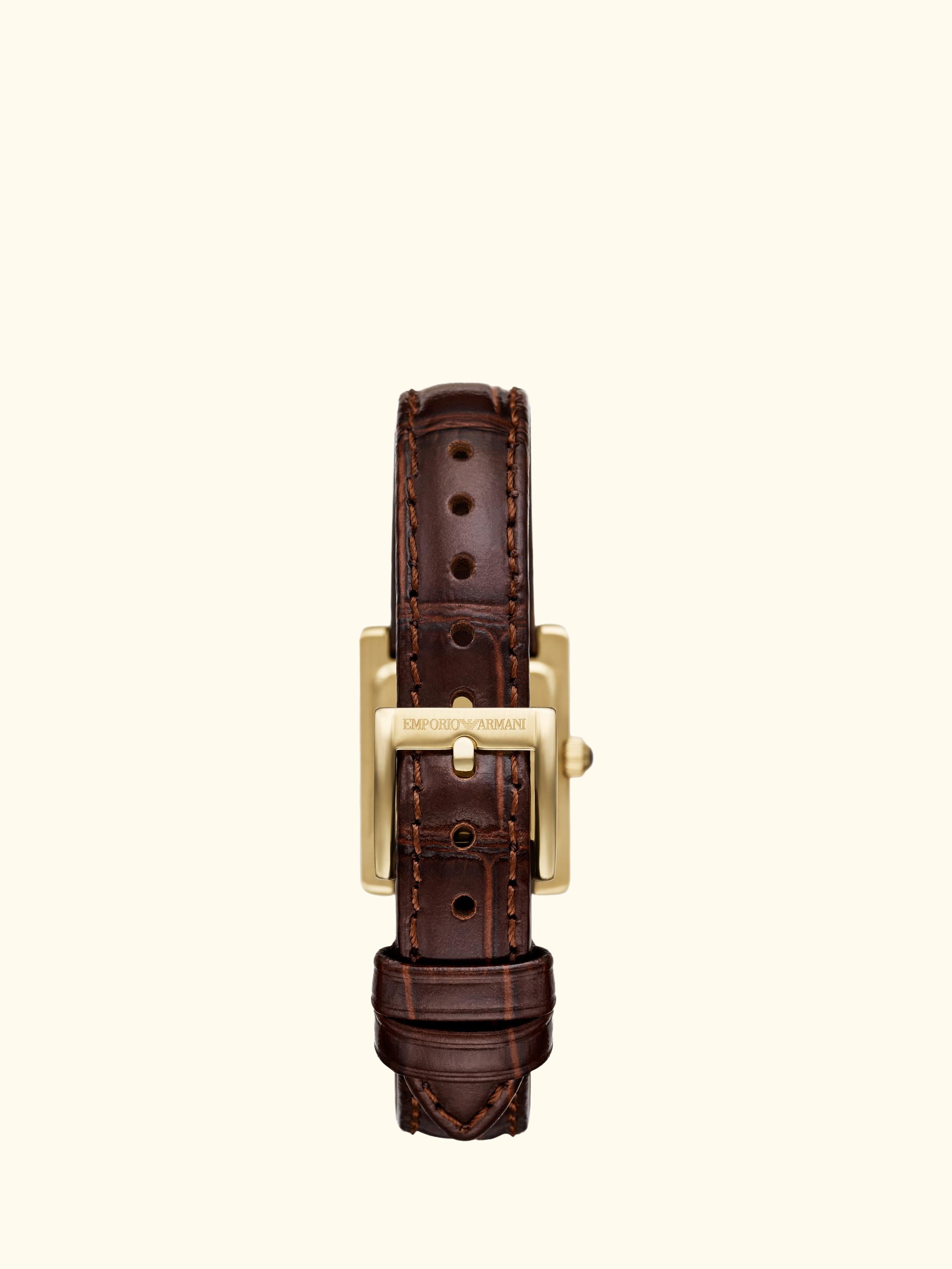 AR11705 Women's Crystal Leather Strap Watch, Brown