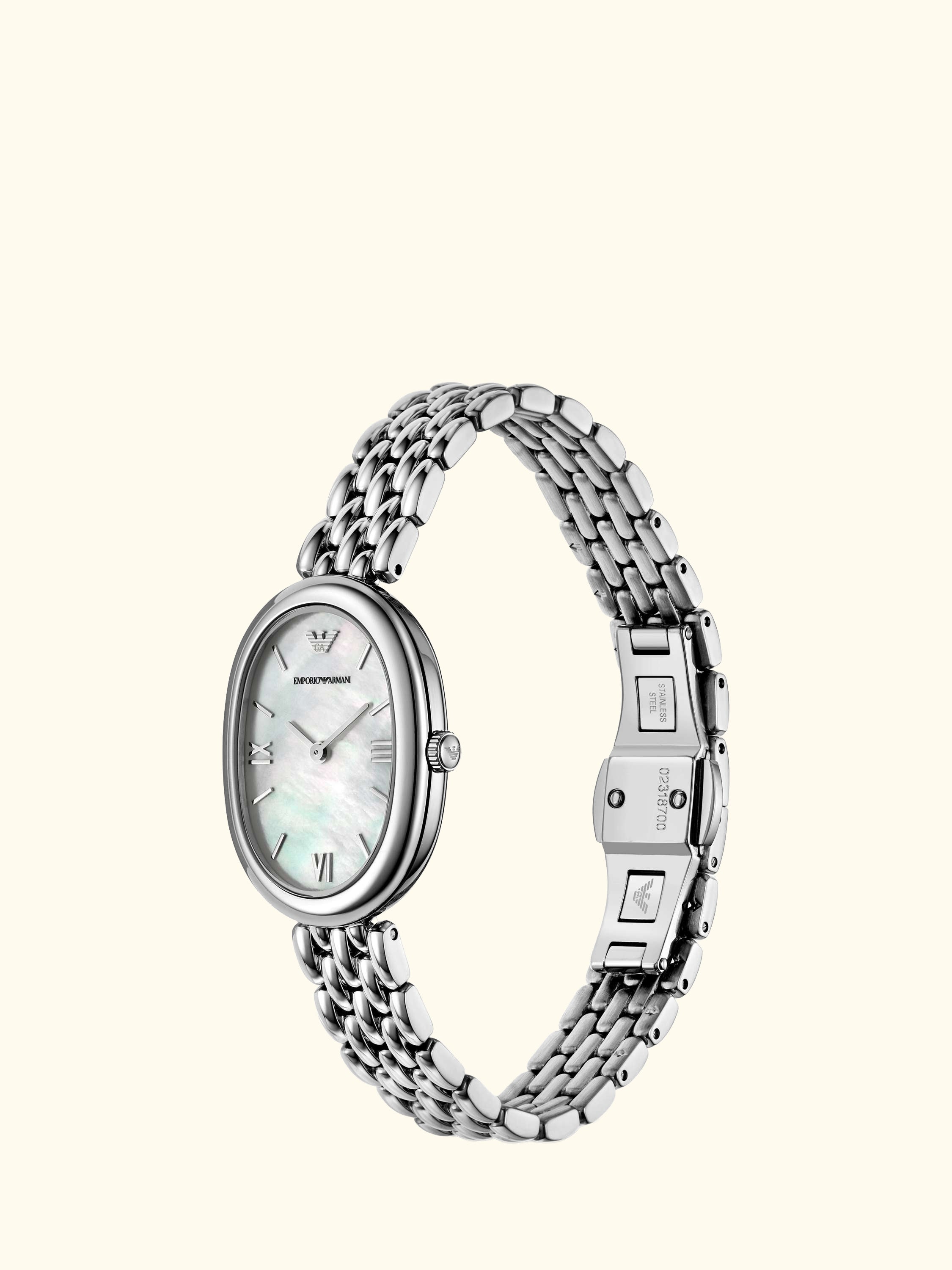 AR11706 Women's Pearl Bracelet Strap Watch, Silver