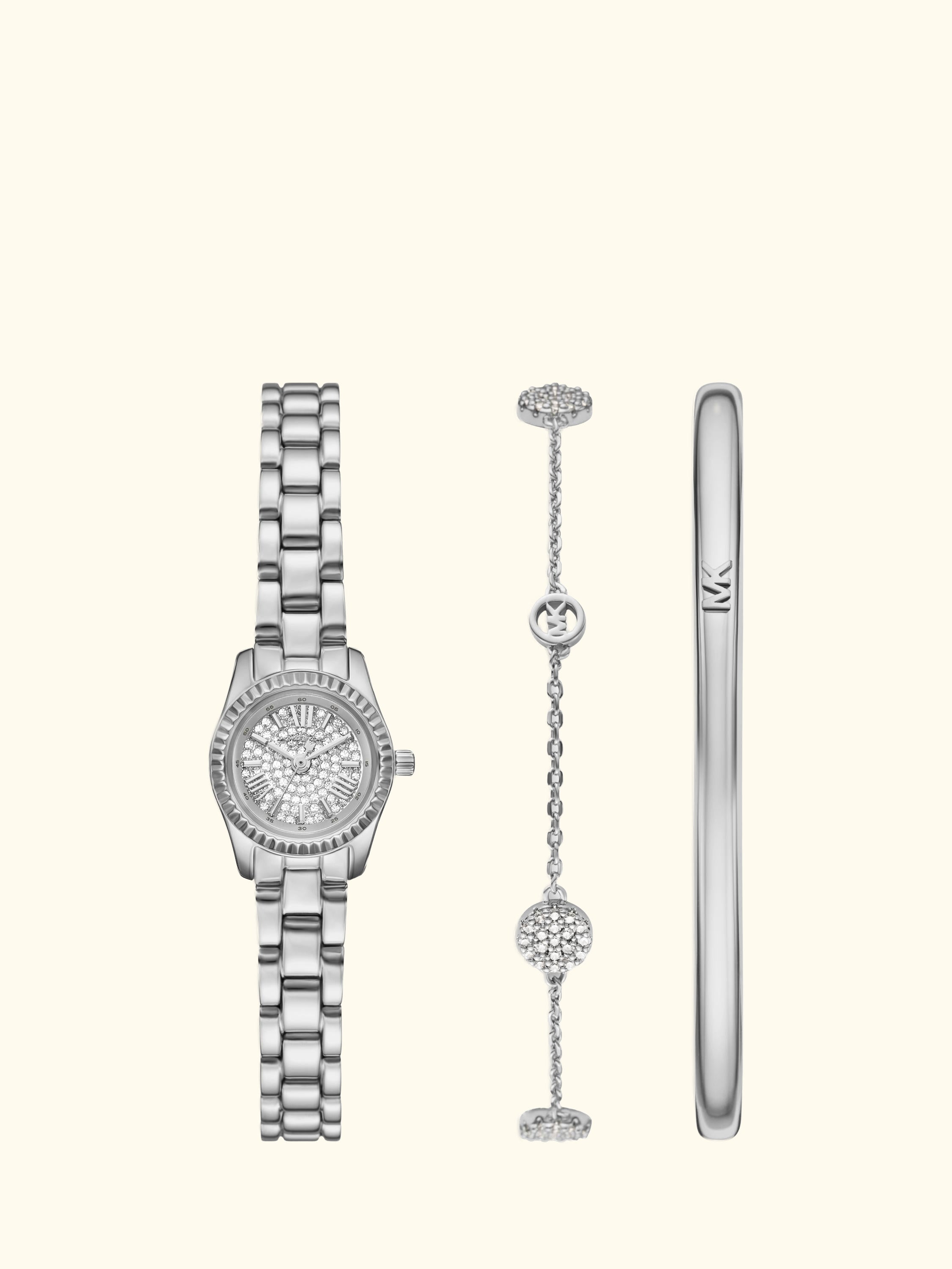 MK4948 Women's Micro Lexington Watch Gift Set, Silver