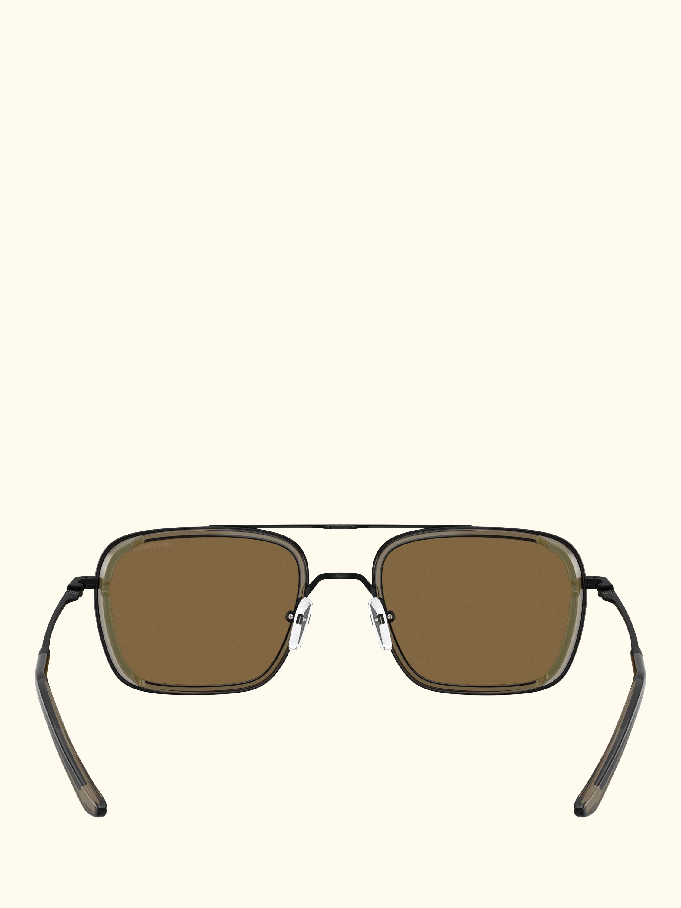 EA2162 Men's Square Sunglasses, Matte Black/Brown