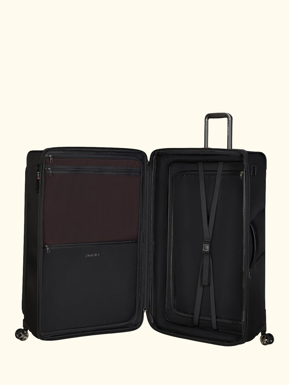 Pro-DLX 6 TRVL 4-Wheel Spinner 84cm Expandable Extra Large Suitcase, 160L, Black