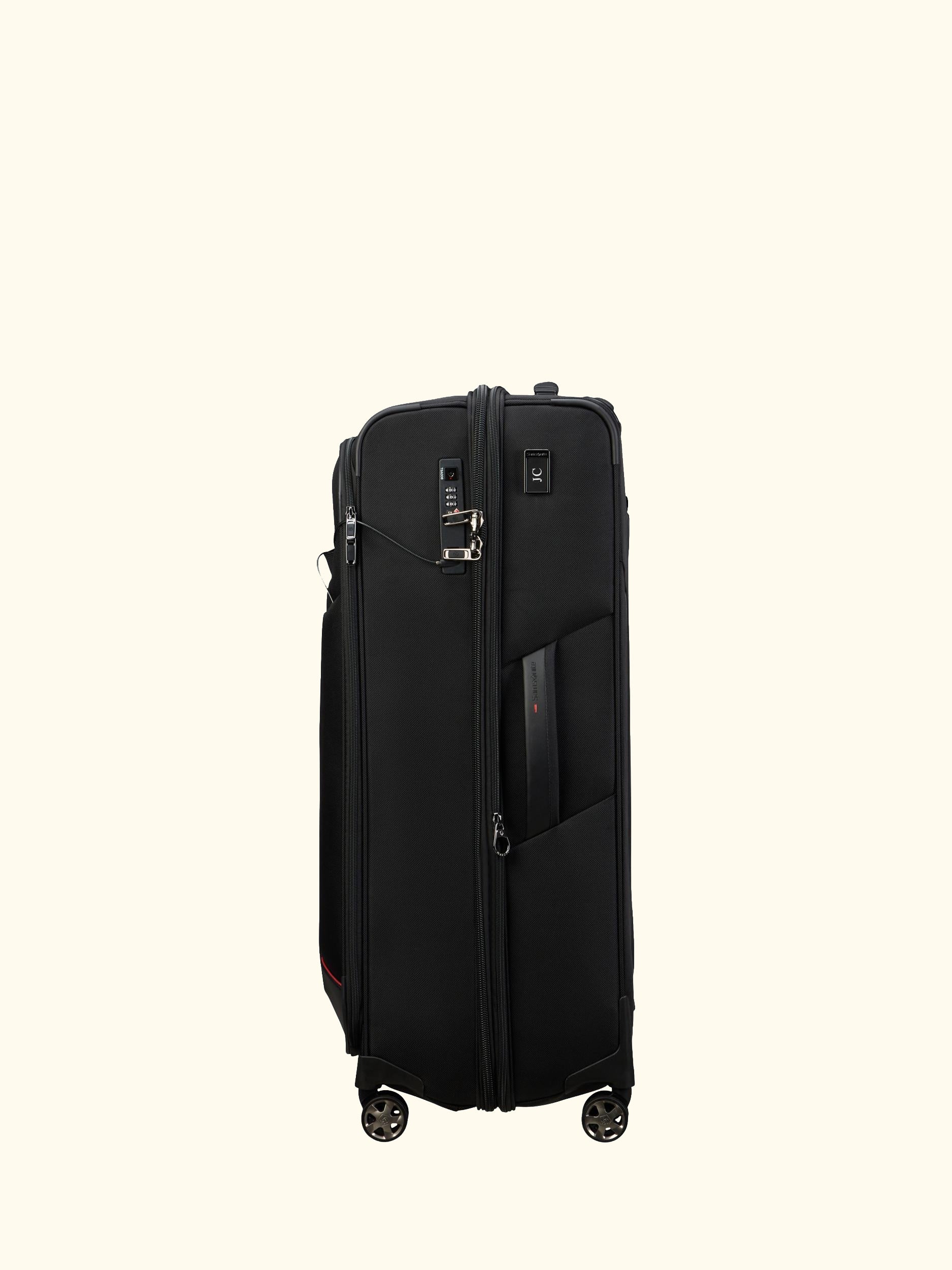 Pro-DLX 6 TRVL 4-Wheel Spinner 79cm Expandable Large Suitcase, 113L, Black