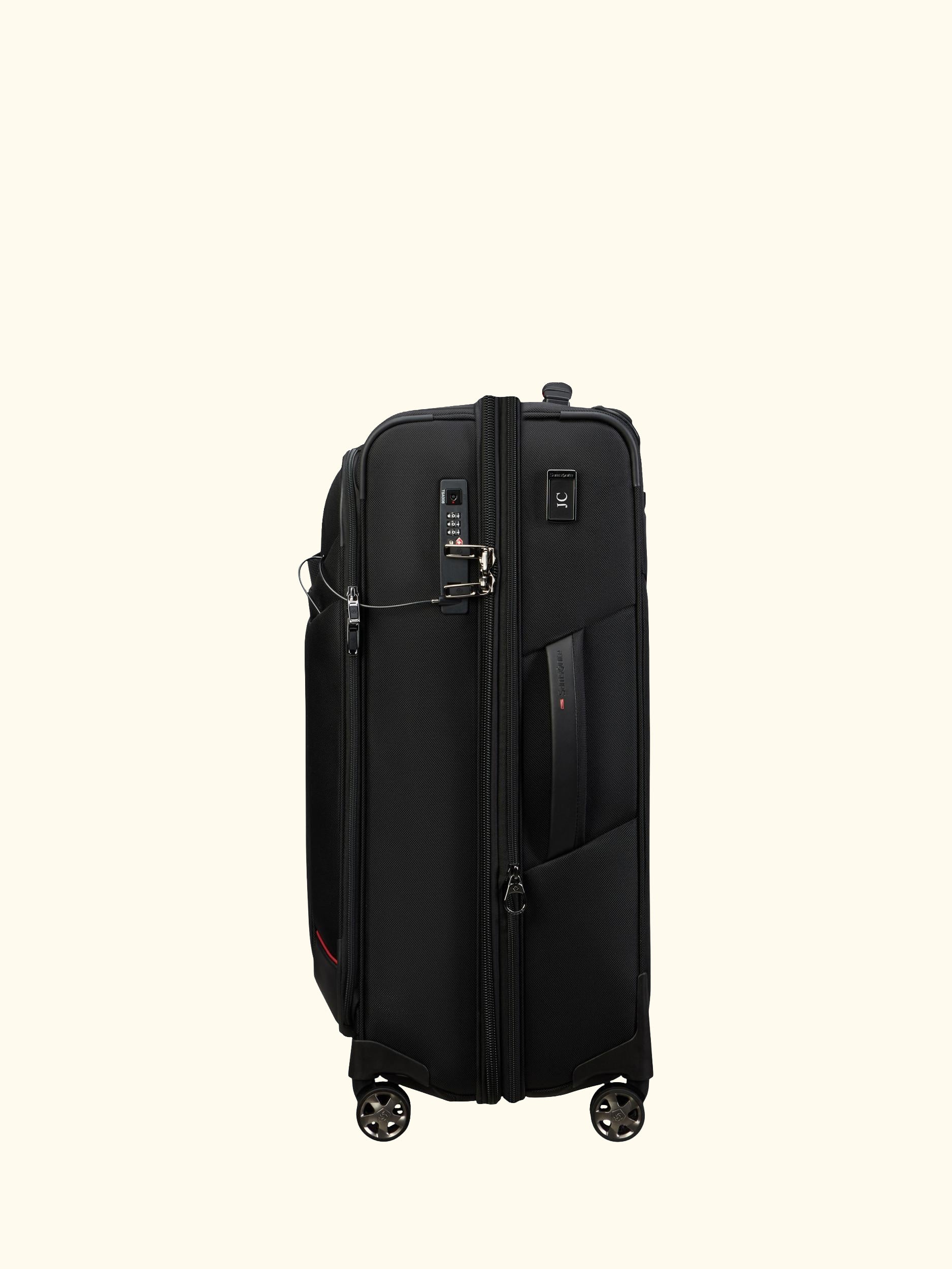 Pro-DLX 6 TRVL 4-Wheel Spinner 67cm Expandable Medium Suitcase, 80L, Black