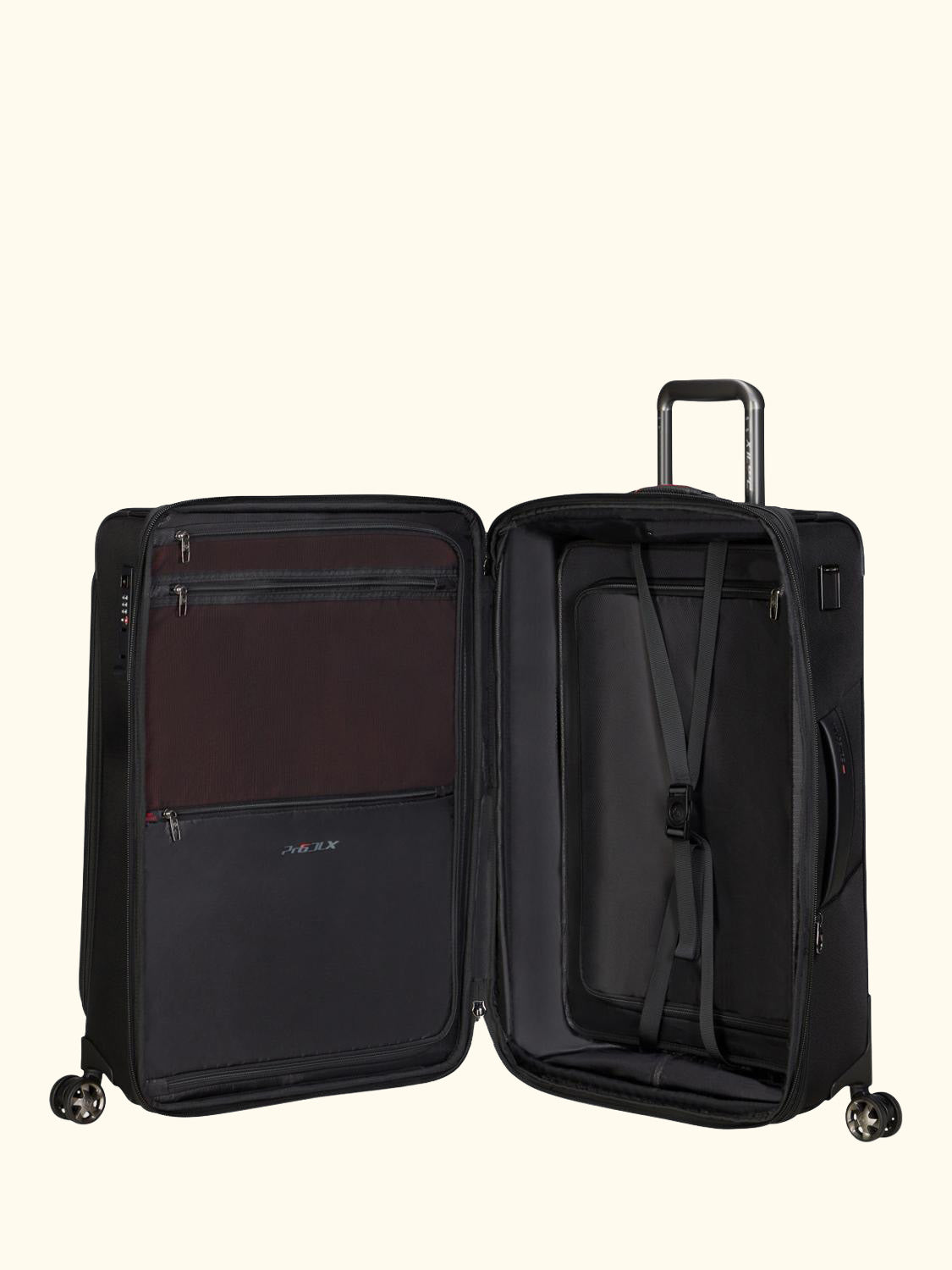 Pro-DLX 6 TRVL 4-Wheel Spinner 67cm Expandable Medium Suitcase, 80L, Black