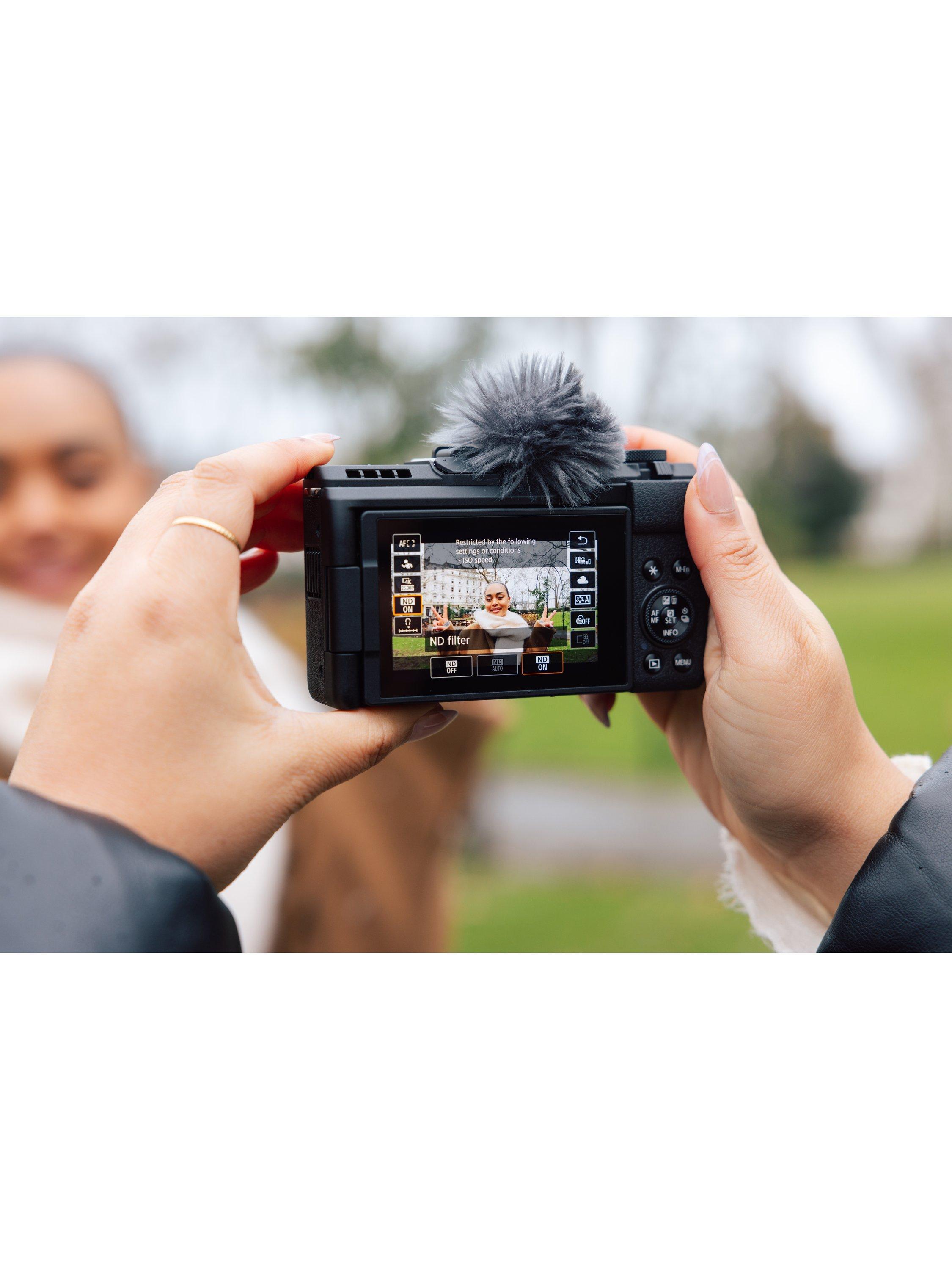 PowerShot V1 Vlogging Camera, 4K Ultra HD, 22.3MP, Wi-Fi, Bluetooth, 3" Vari-angle Touch Screen, Black