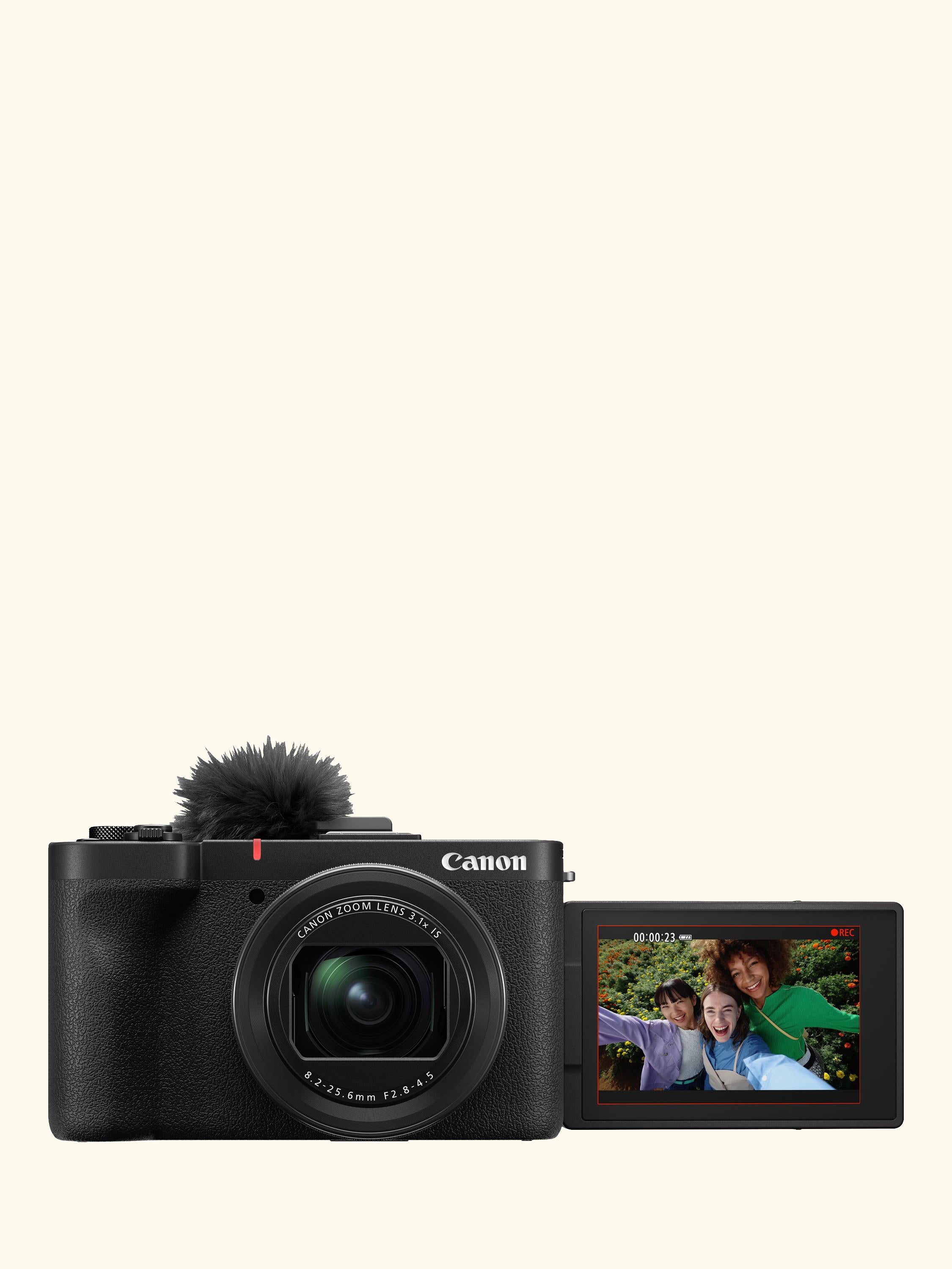 PowerShot V1 Vlogging Camera, 4K Ultra HD, 22.3MP, Wi-Fi, Bluetooth, 3" Vari-angle Touch Screen, Black, Premium Vlogger Kit with Tripod Grip & 128GB Memory Card