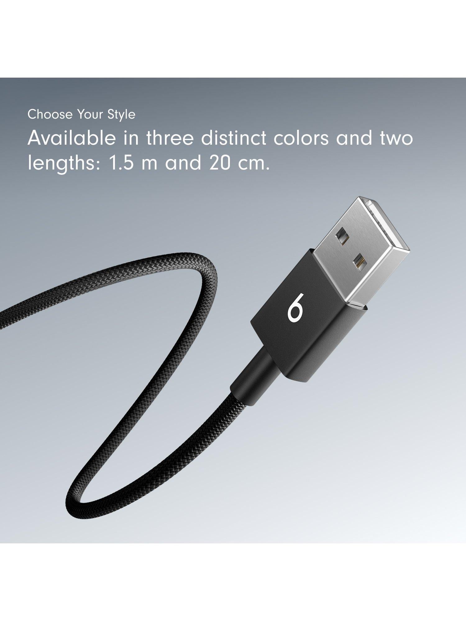 USB-A to USB-C Woven Cable, 1.5m