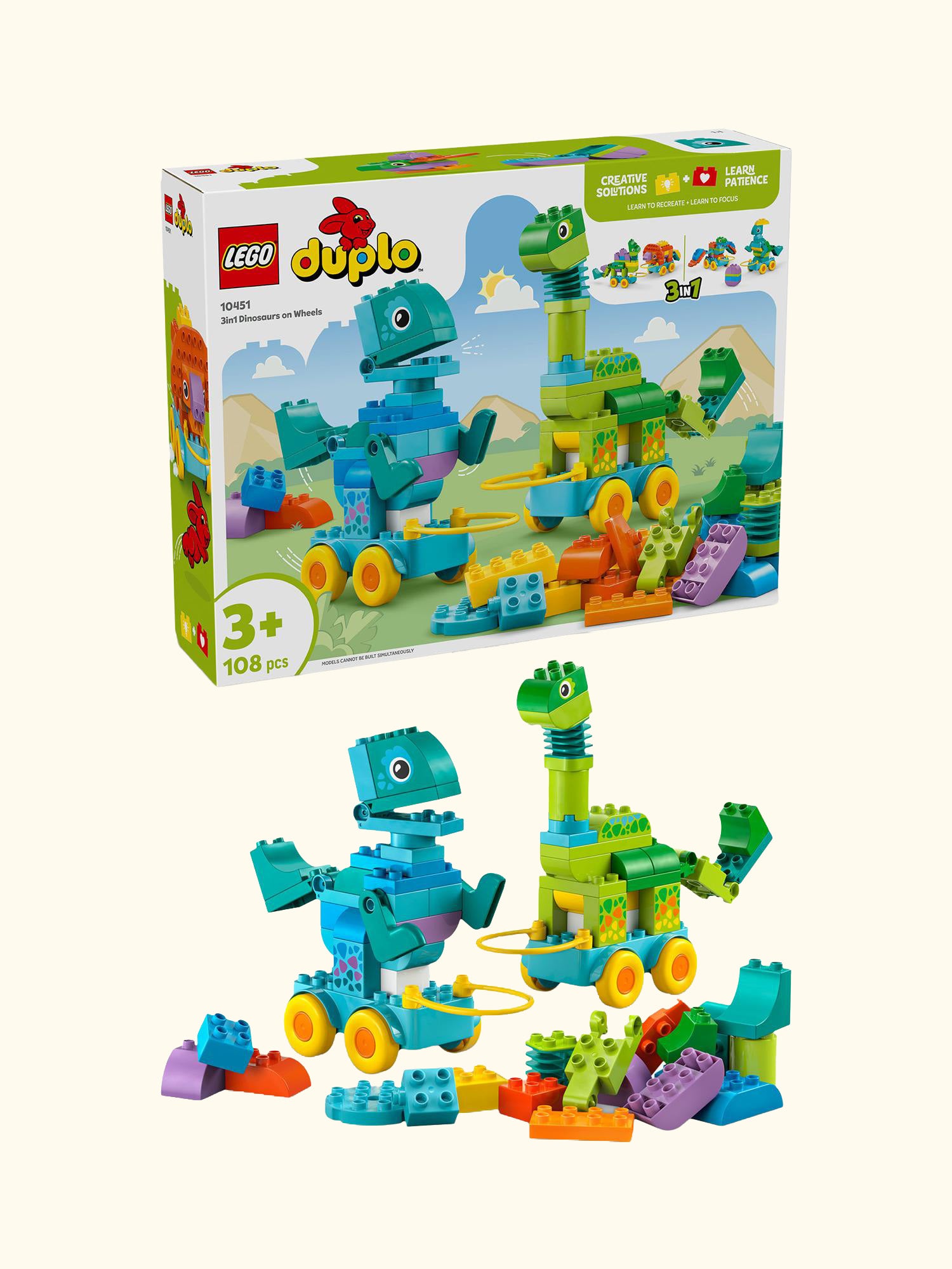 DUPLO 3-in-1 Dinosaurs on Wheels 10451