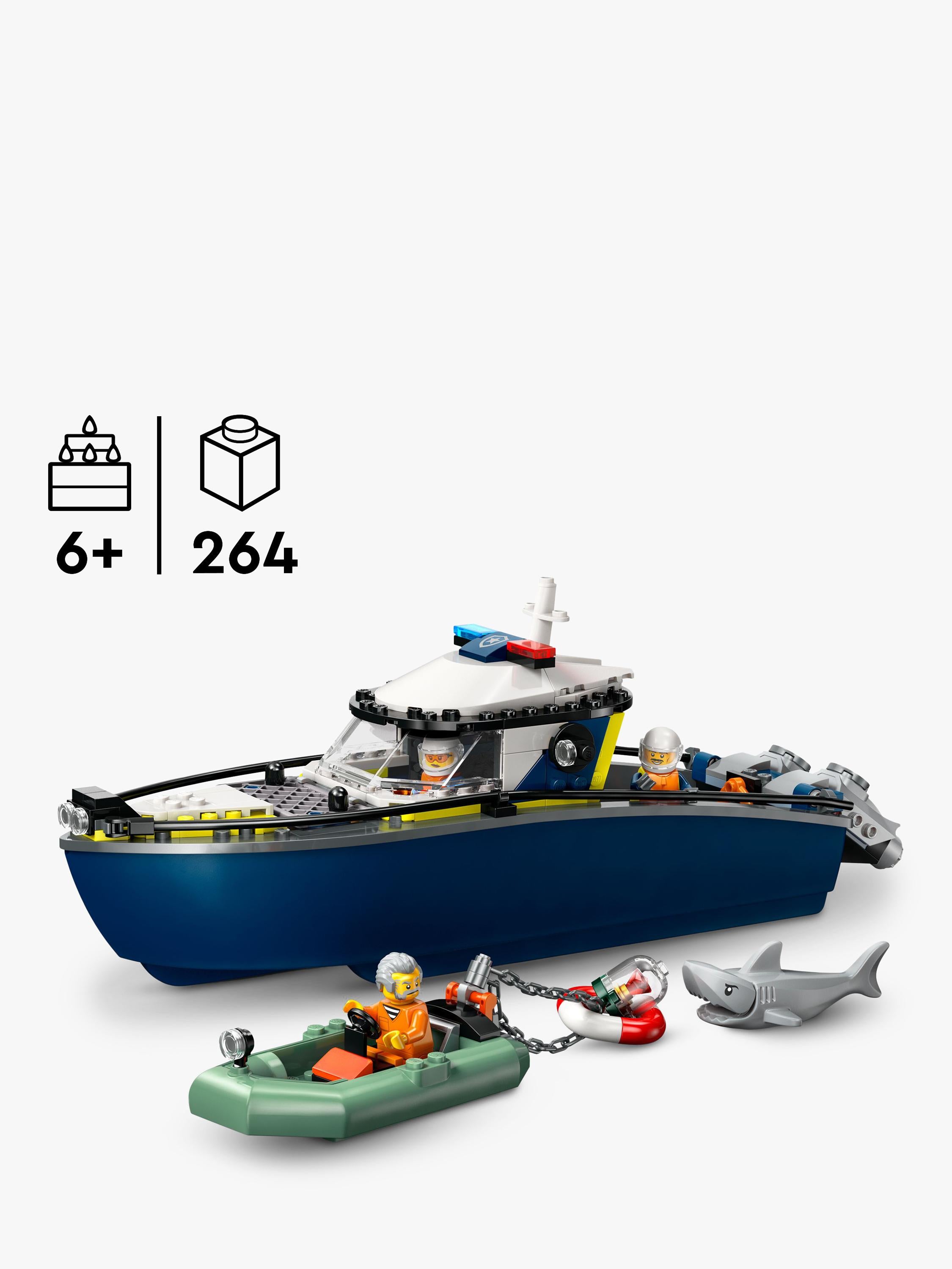 City 60456 Police Boat Chase Toy with a Speedboat
