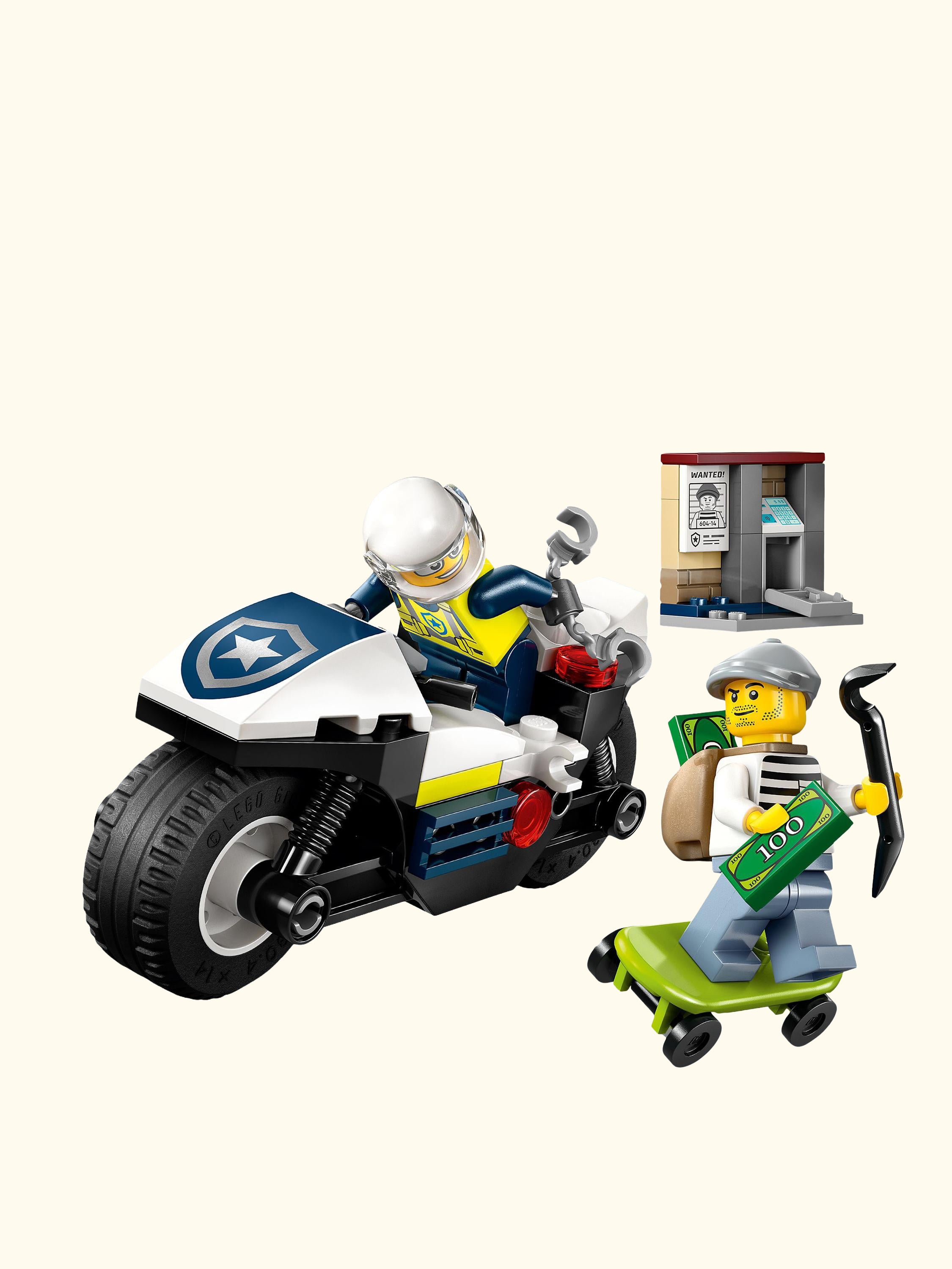 City 60455 Police Motorcycle Chase Toy Set
