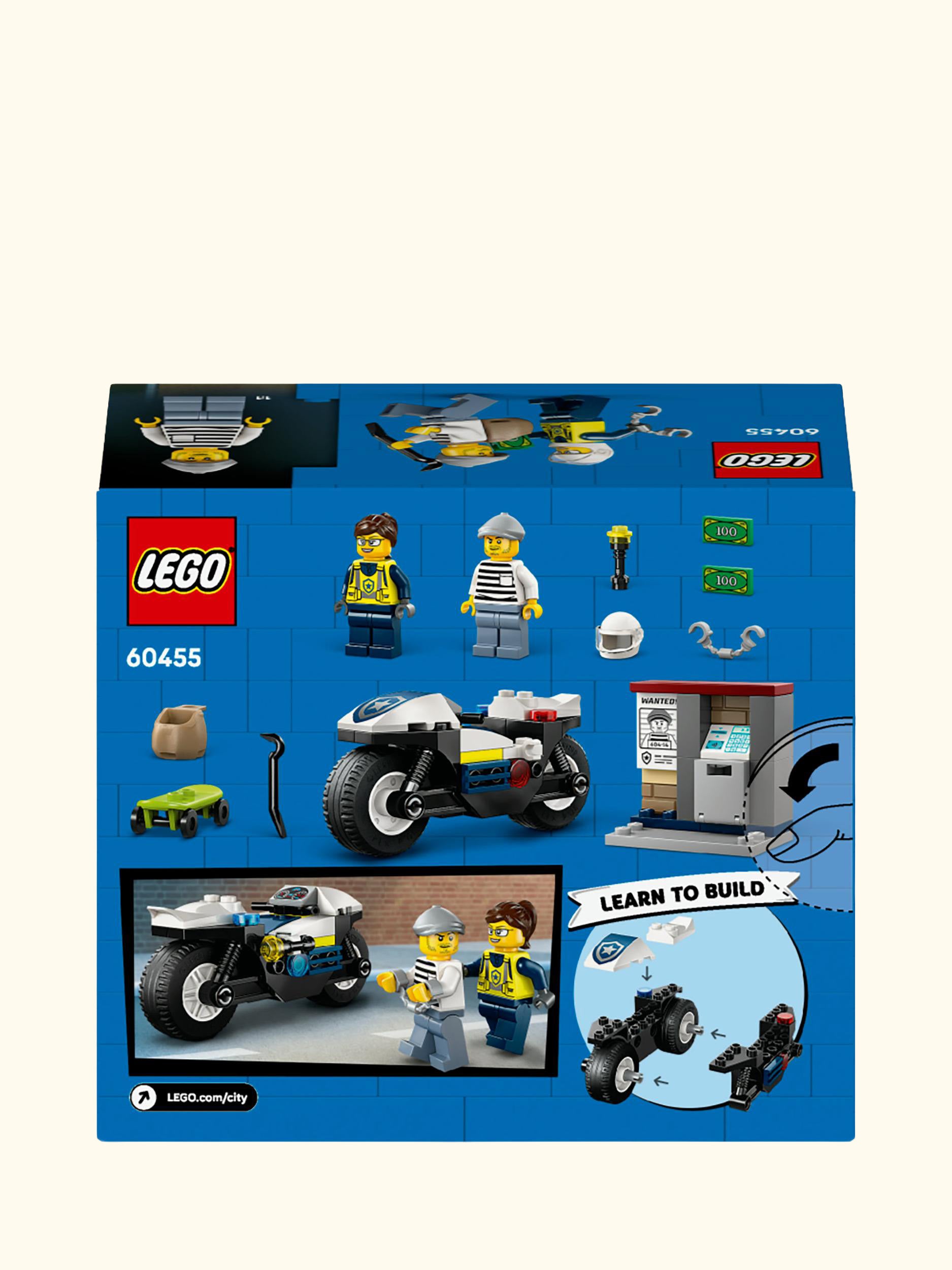 City 60455 Police Motorcycle Chase Toy Set