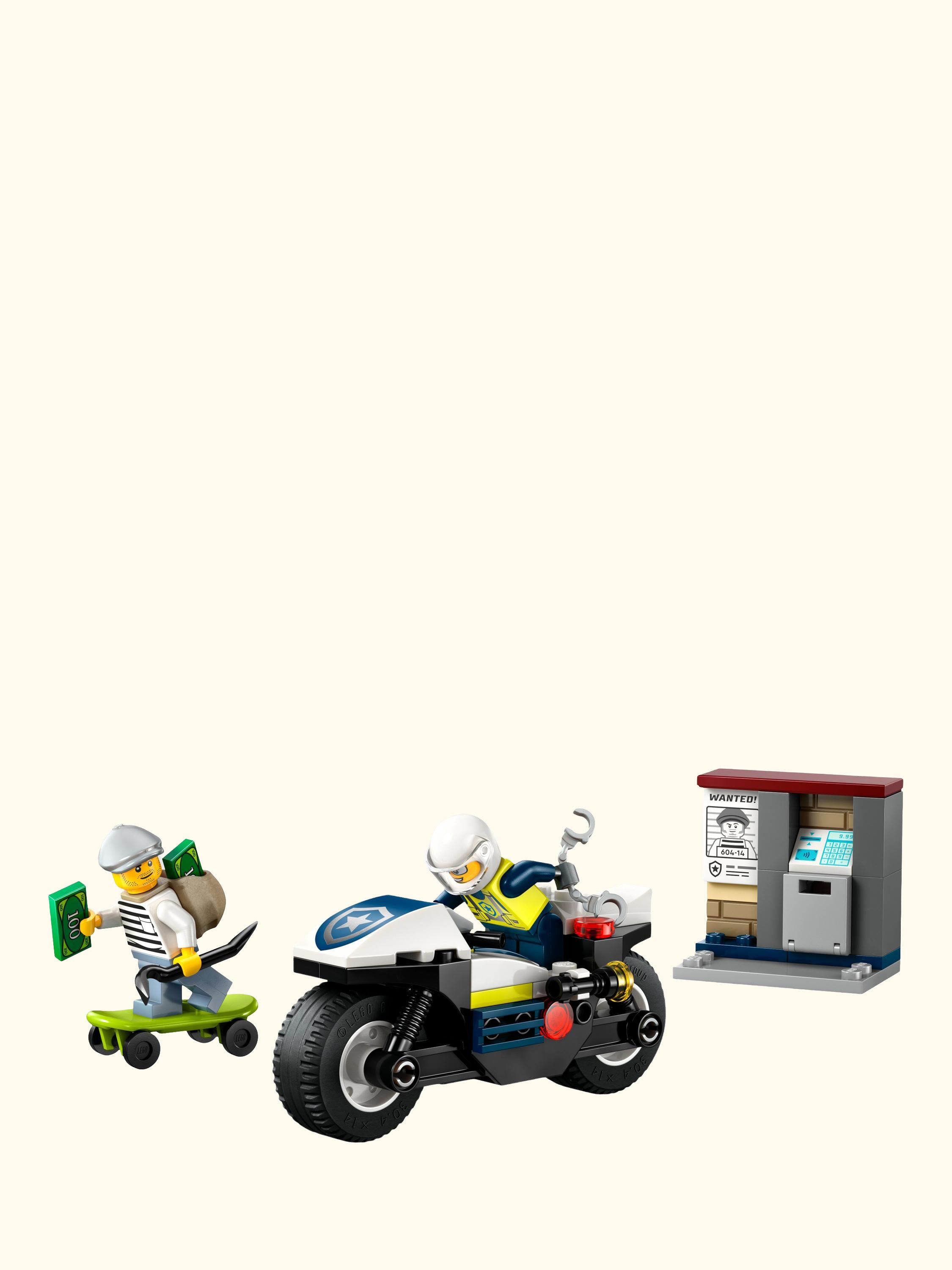 City 60455 Police Motorcycle Chase Toy Set