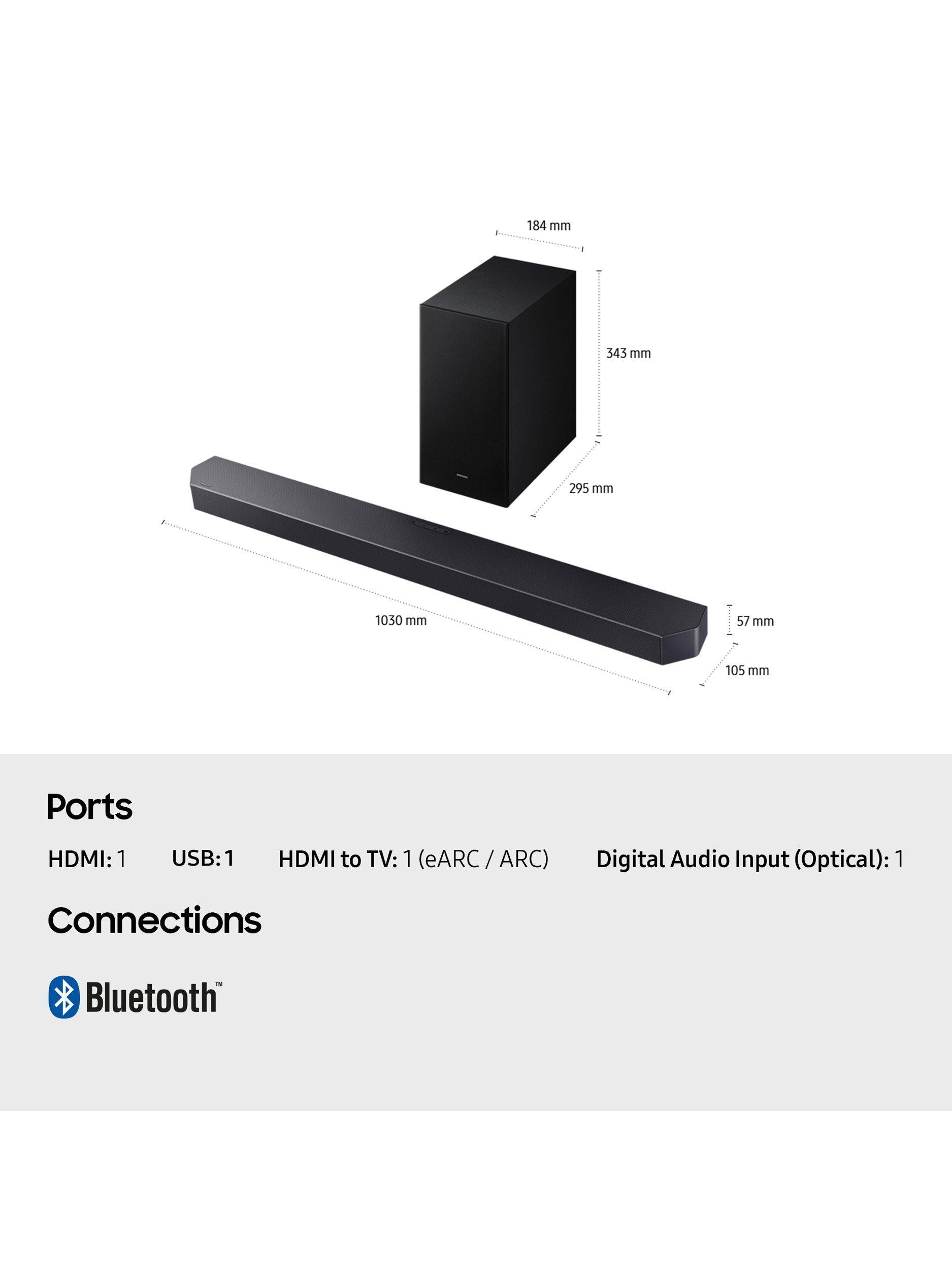 HW-Q600F Bluetooth Soundbar with Dolby Atmos & Wireless Subwoofer, Black
