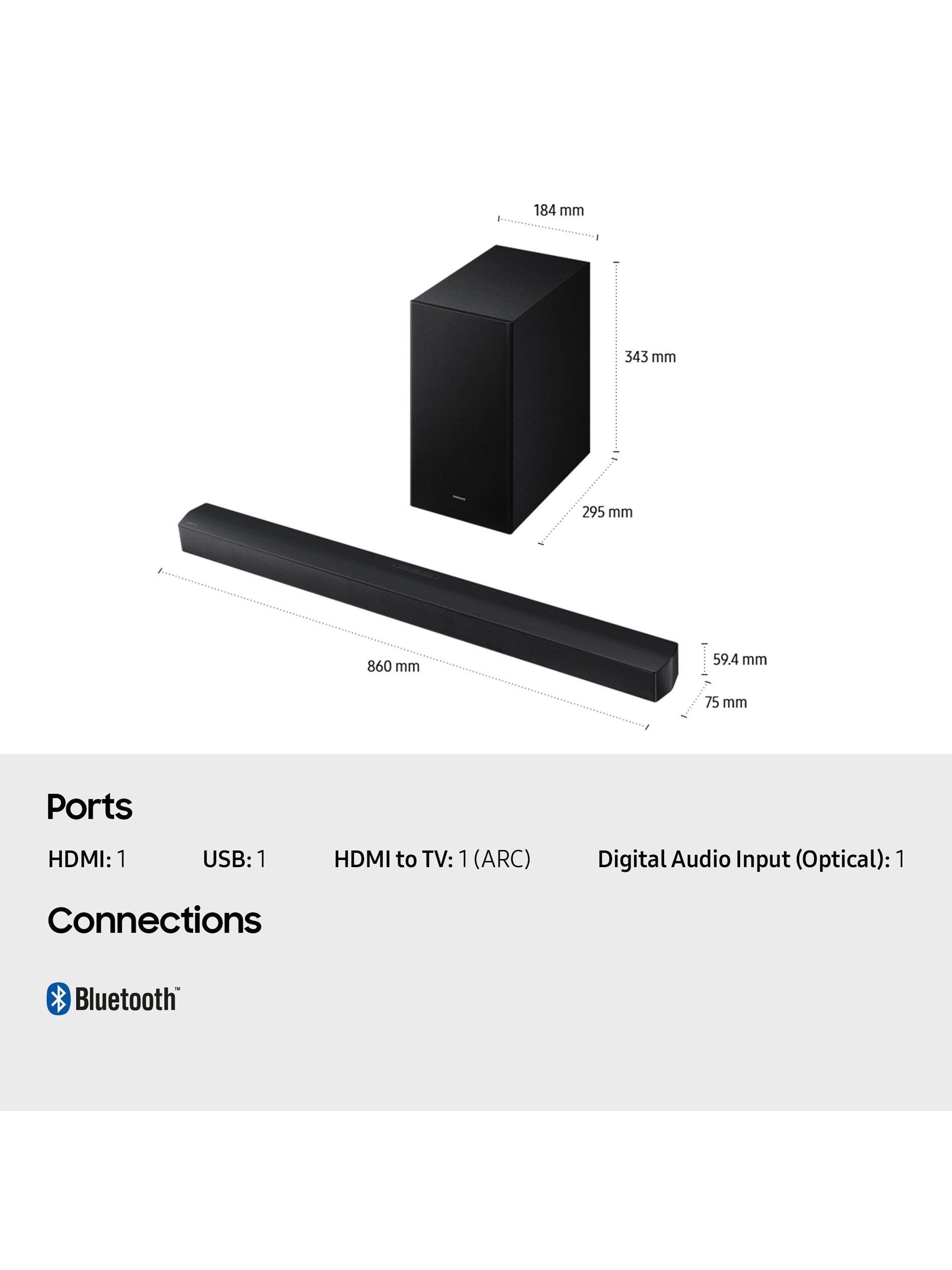 HW-B650F Bluetooth Soundbar with Wireless Subwoofer, Black