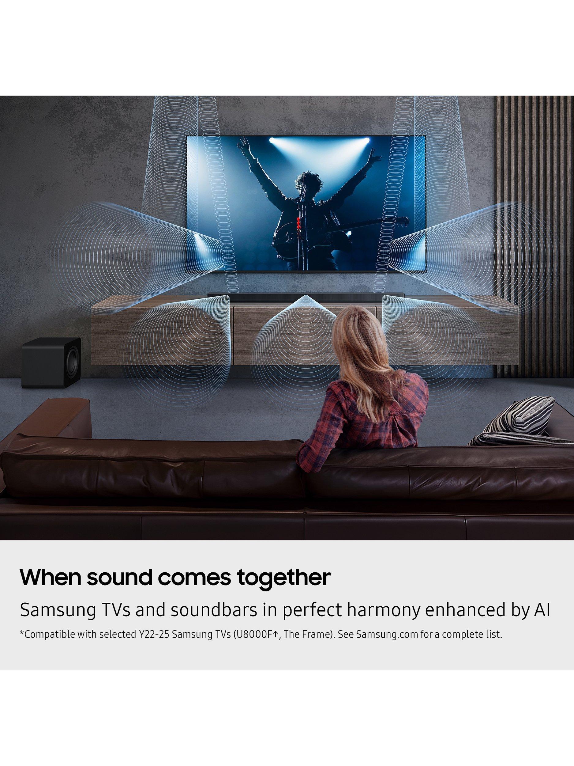 HW-QS700F Bluetooth Wi-Fi Soundbar with Dolby Atmos, DTS:X & Wireless Subwoofer, Black