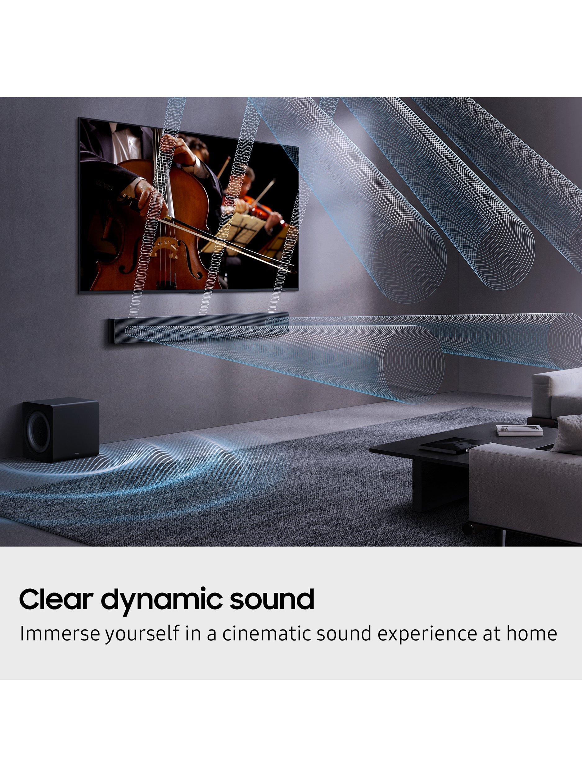 HW-QS700F Bluetooth Wi-Fi Soundbar with Dolby Atmos, DTS:X & Wireless Subwoofer, Black