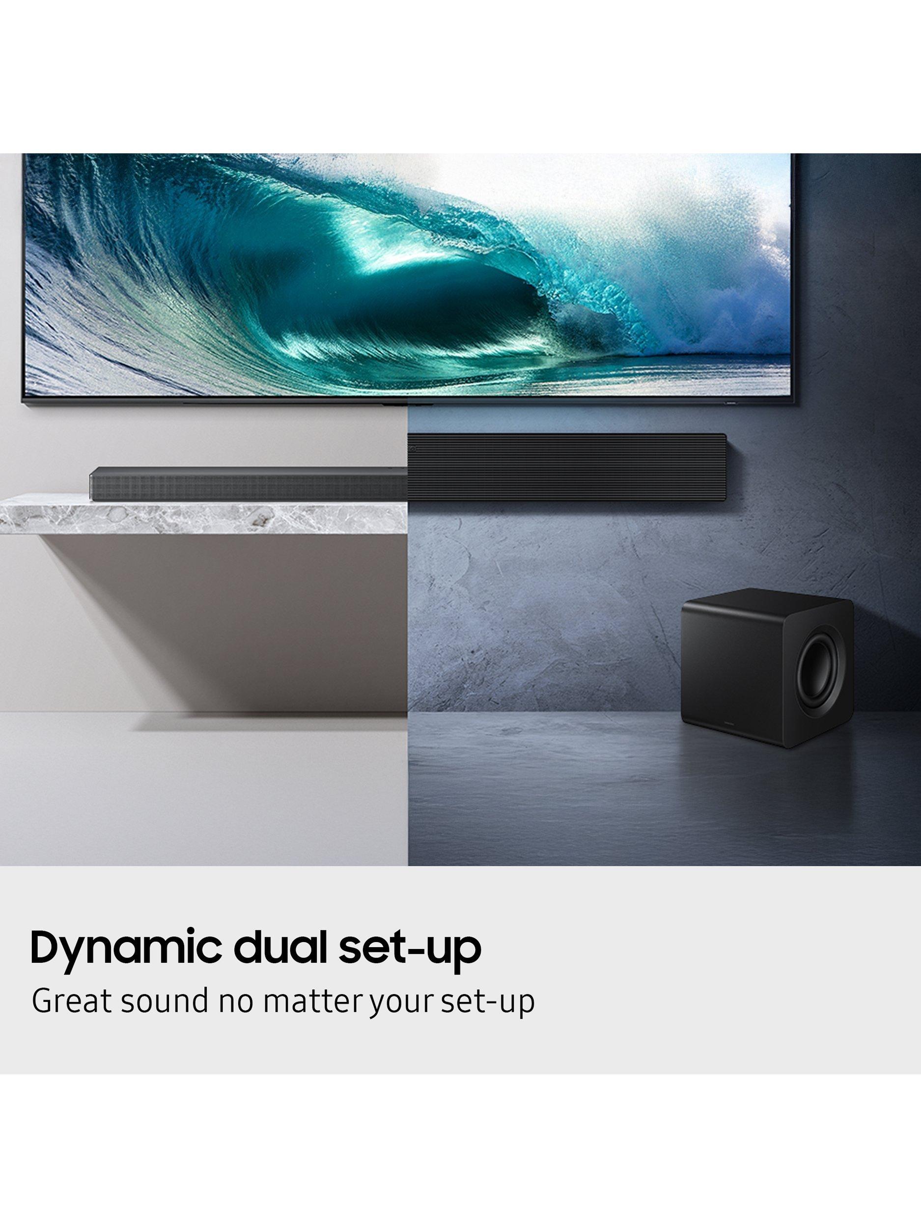 HW-QS700F Bluetooth Wi-Fi Soundbar with Dolby Atmos, DTS:X & Wireless Subwoofer, Black