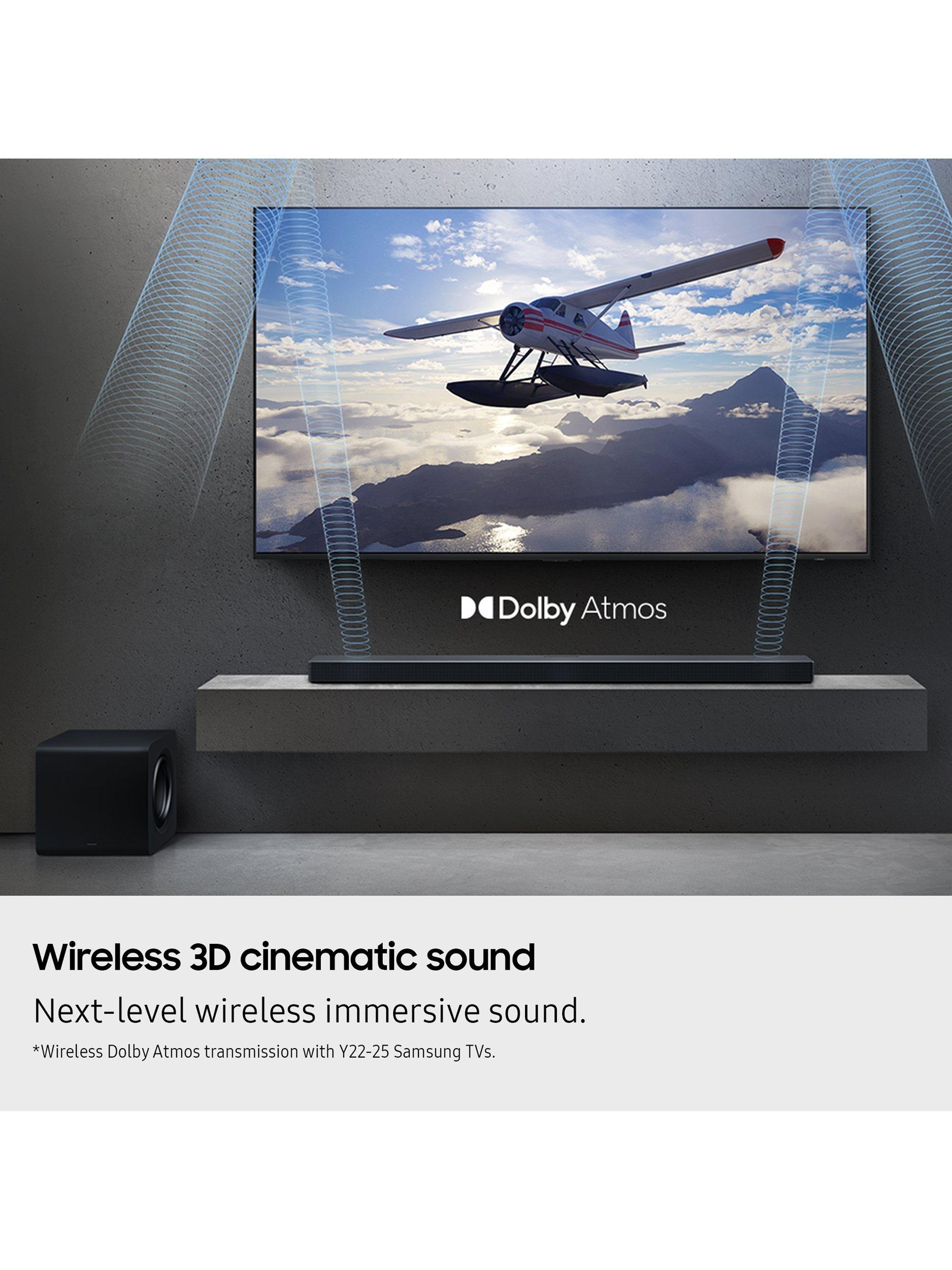 HW-QS700F Bluetooth Wi-Fi Soundbar with Dolby Atmos, DTS:X & Wireless Subwoofer, Black