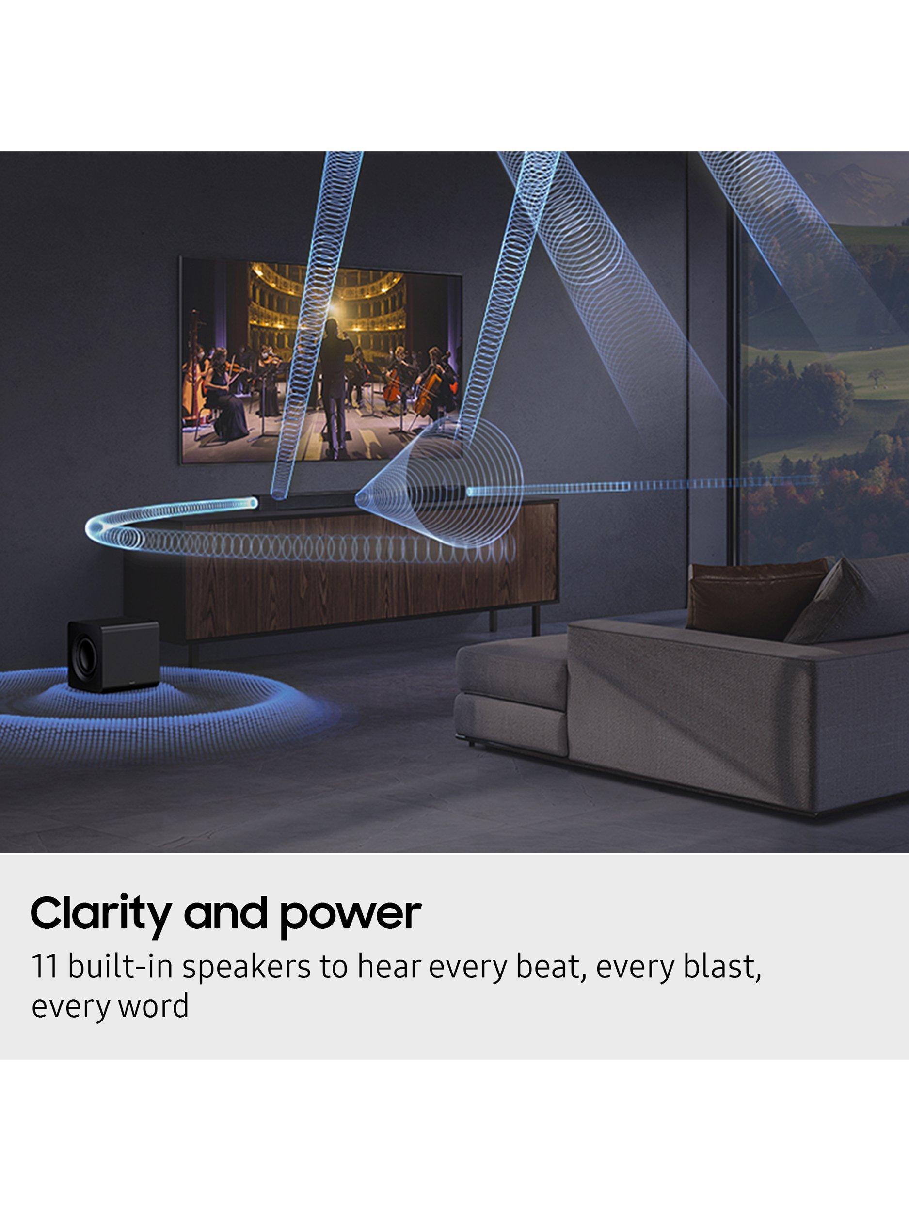 HW-Q800F Bluetooth Wi-Fi Cinematic Soundbar with Dolby Atmos, DTS:X & Wireless Subwoofer, Black