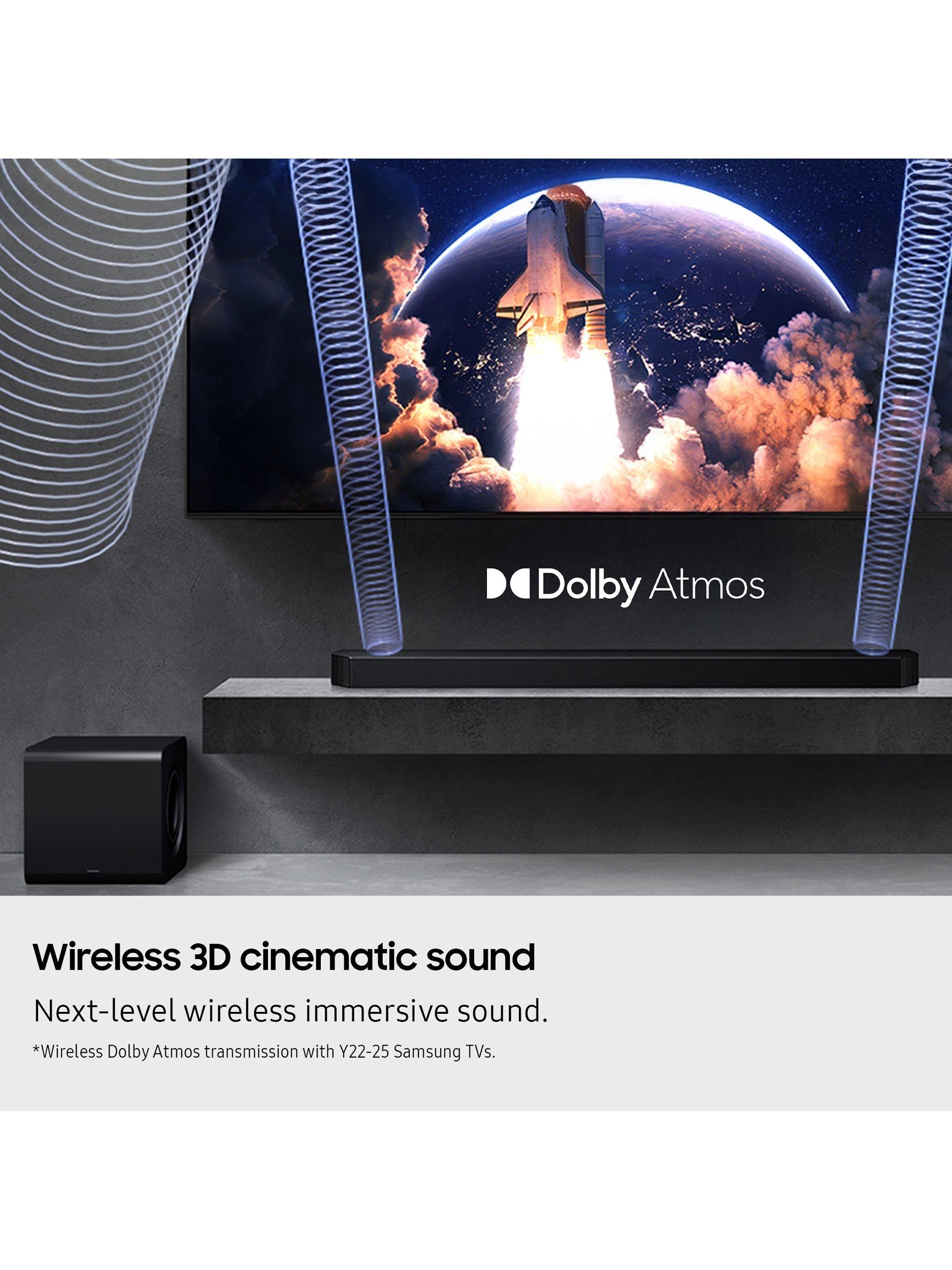 HW-Q800F Bluetooth Wi-Fi Cinematic Soundbar with Dolby Atmos, DTS:X & Wireless Subwoofer, Black